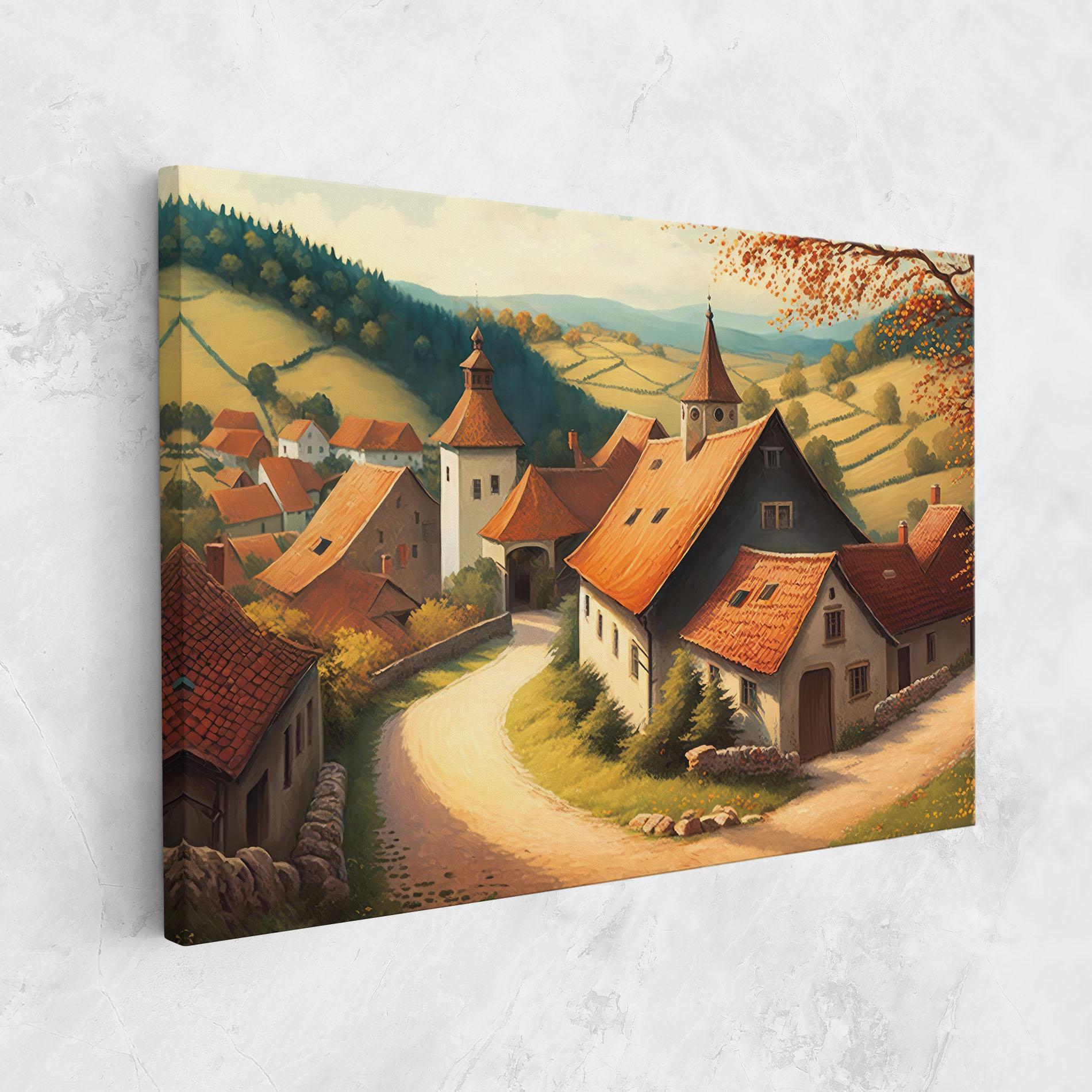 Tablou Canvas Countryside Village mockup 1