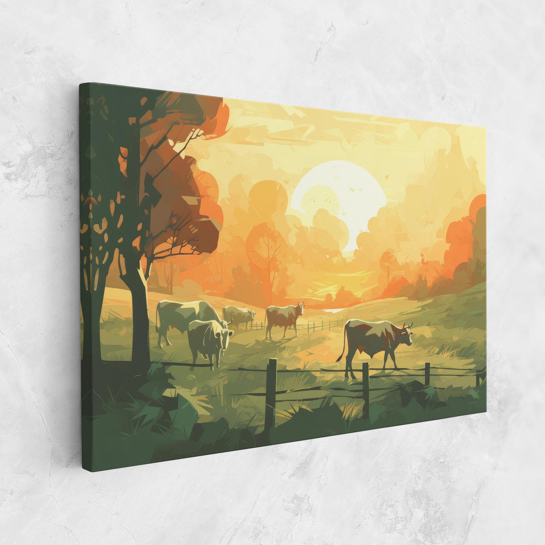 Tablou Canvas Cows Grazing mockup 1