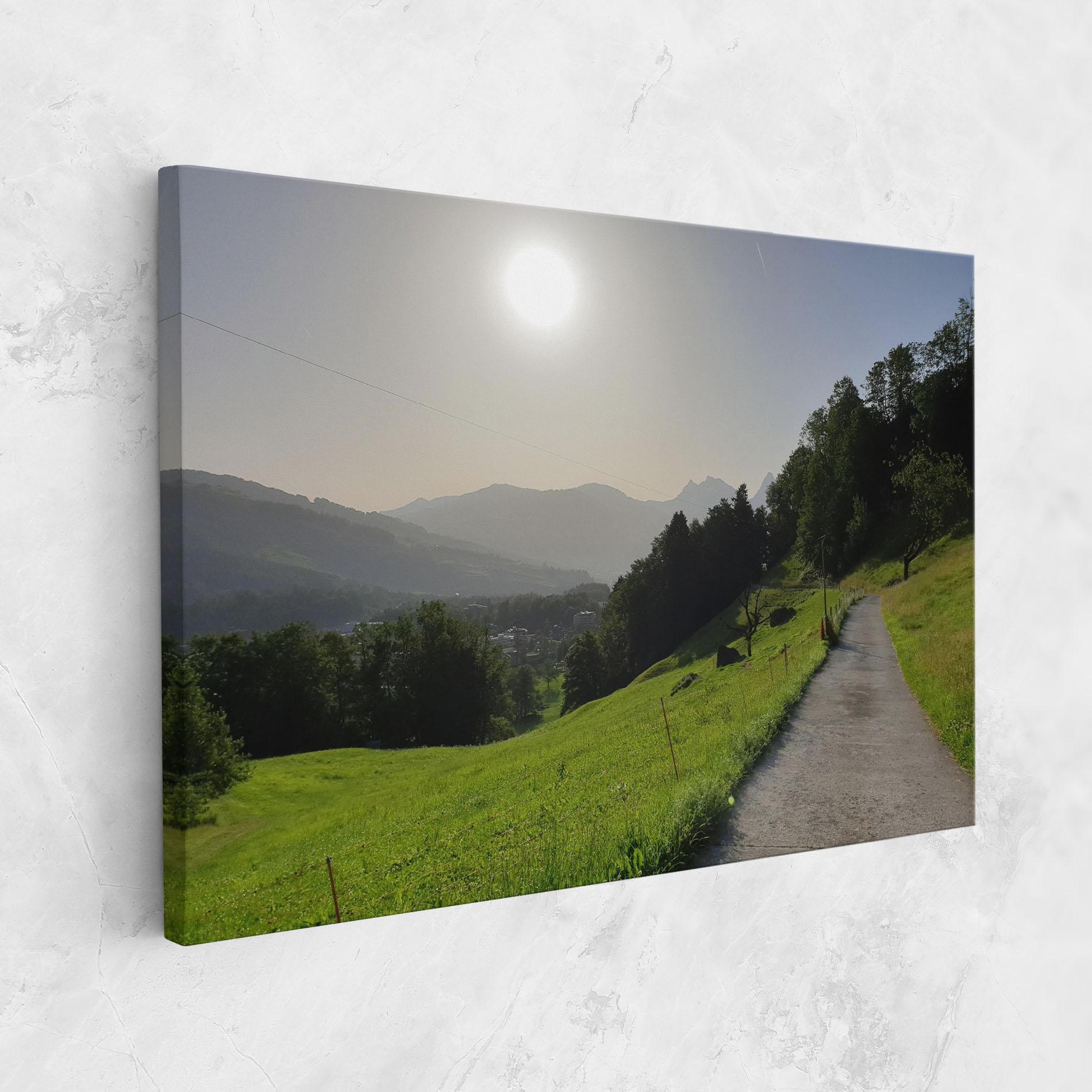 Tablou Canvas Foggy Rural Road mockup 1