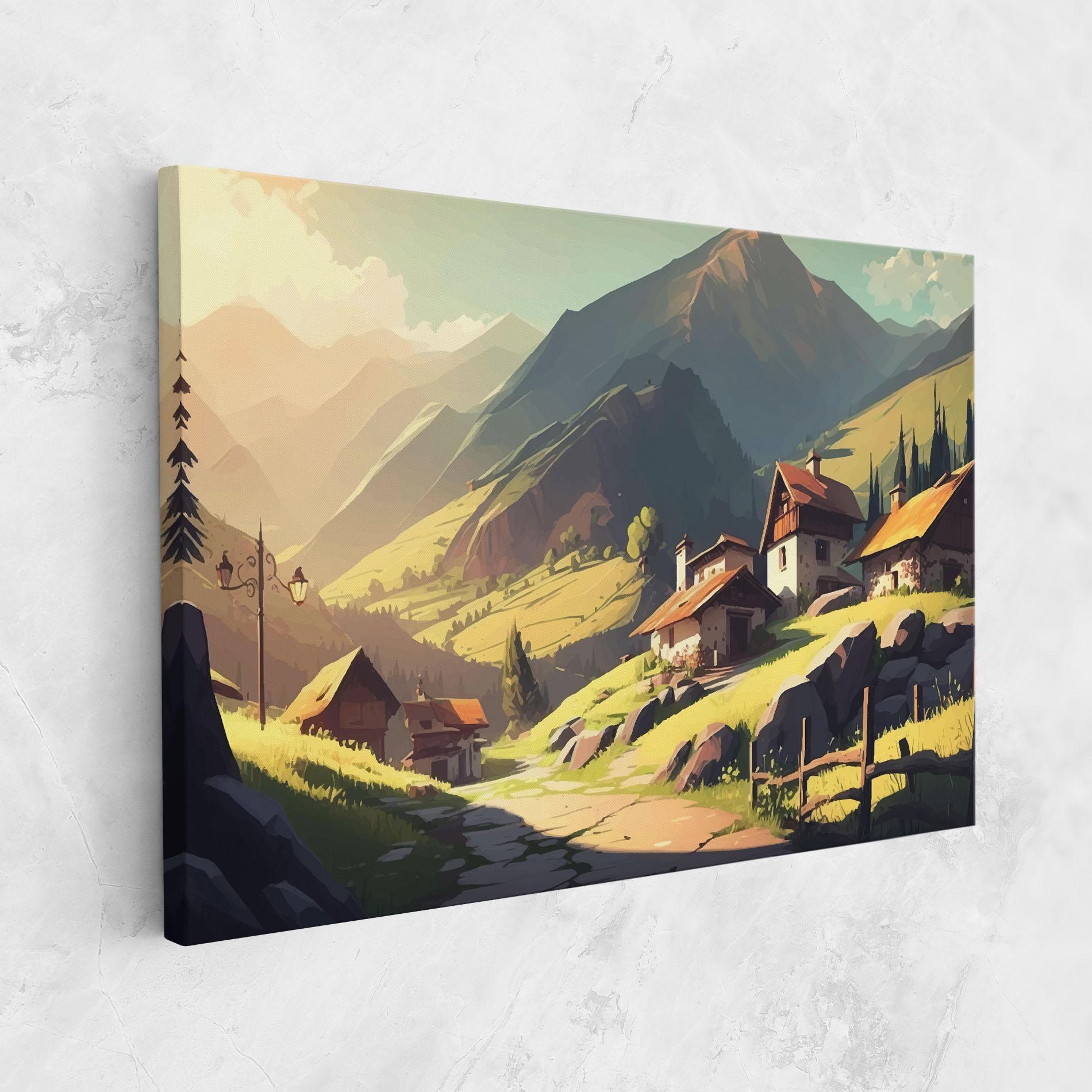 Tablou Canvas Grassy Mountain View mockup 1