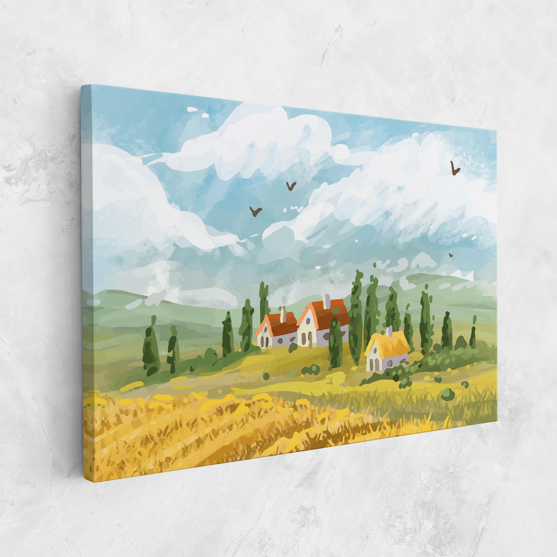 Tablou Canvas Orange Yellow House mockup 1