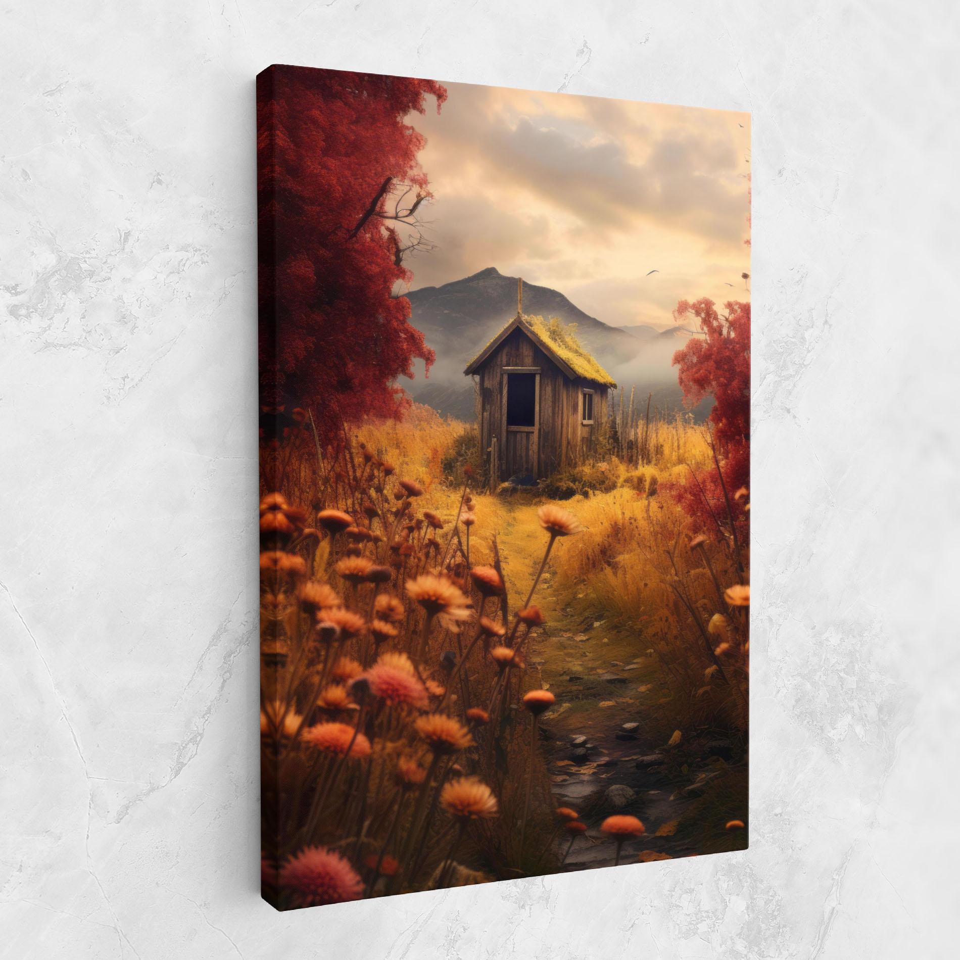Tablou Canvas Small Cabin Field mockup 1