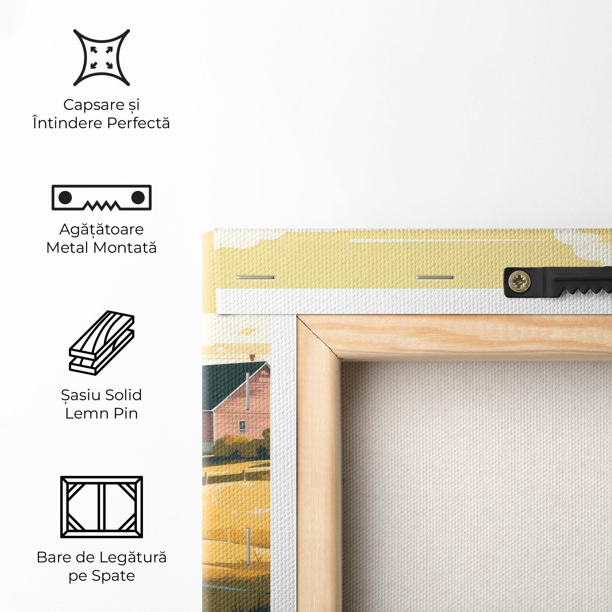 Tablou Canvas Cows Sunlight Farm mockup 5