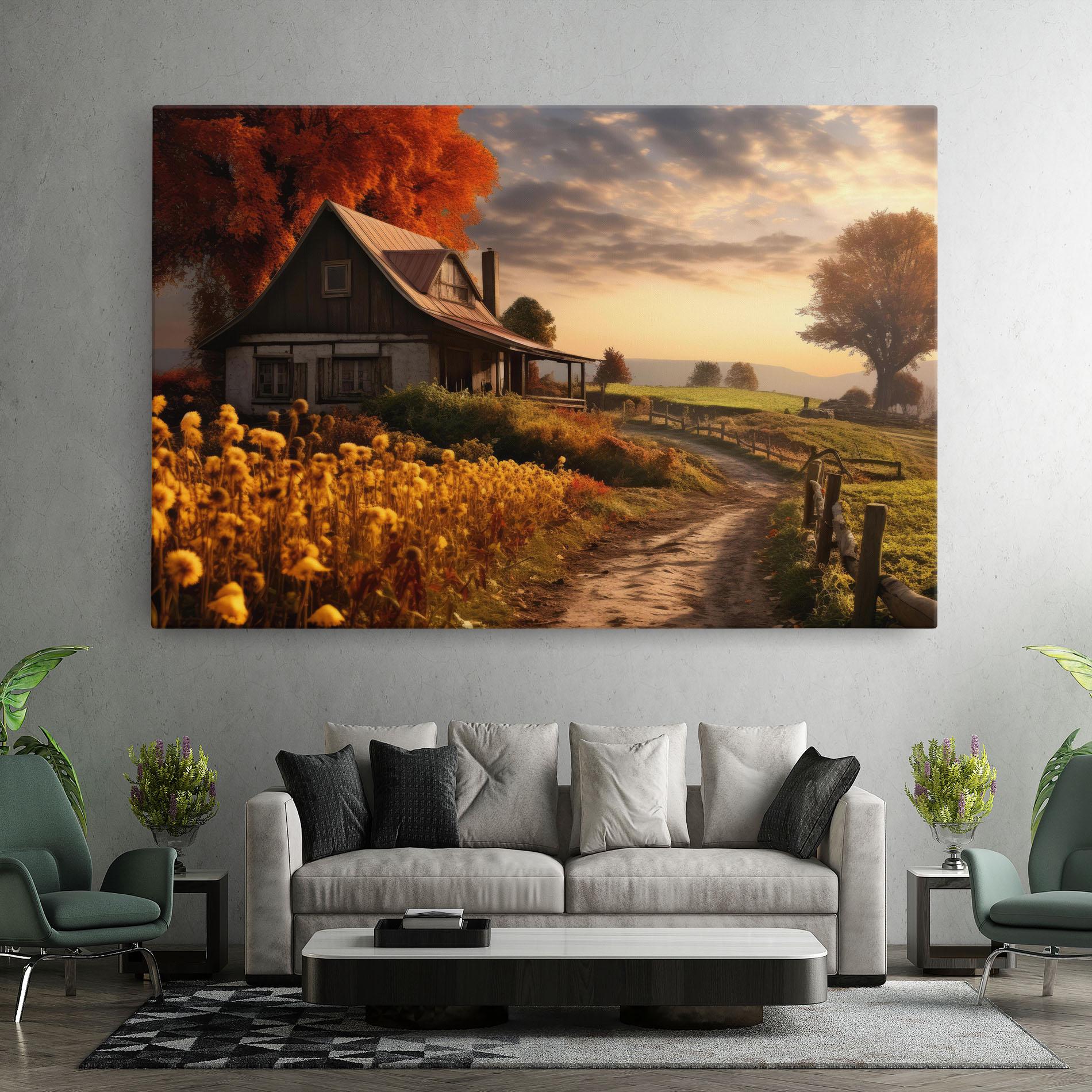 Tablou Canvas Autumn Farm House mockup 7