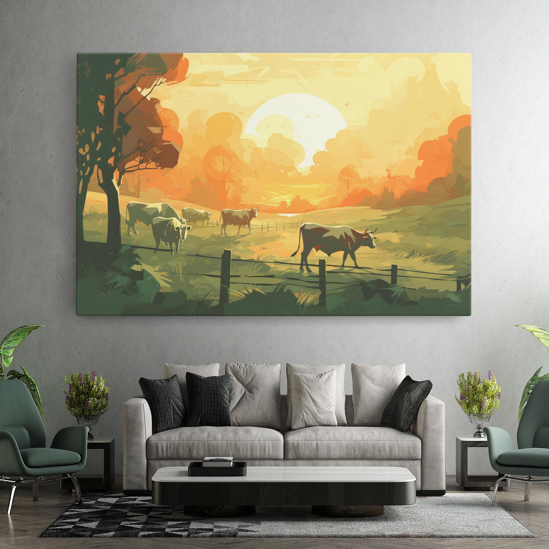 Tablou Canvas Cows Grazing mockup 7