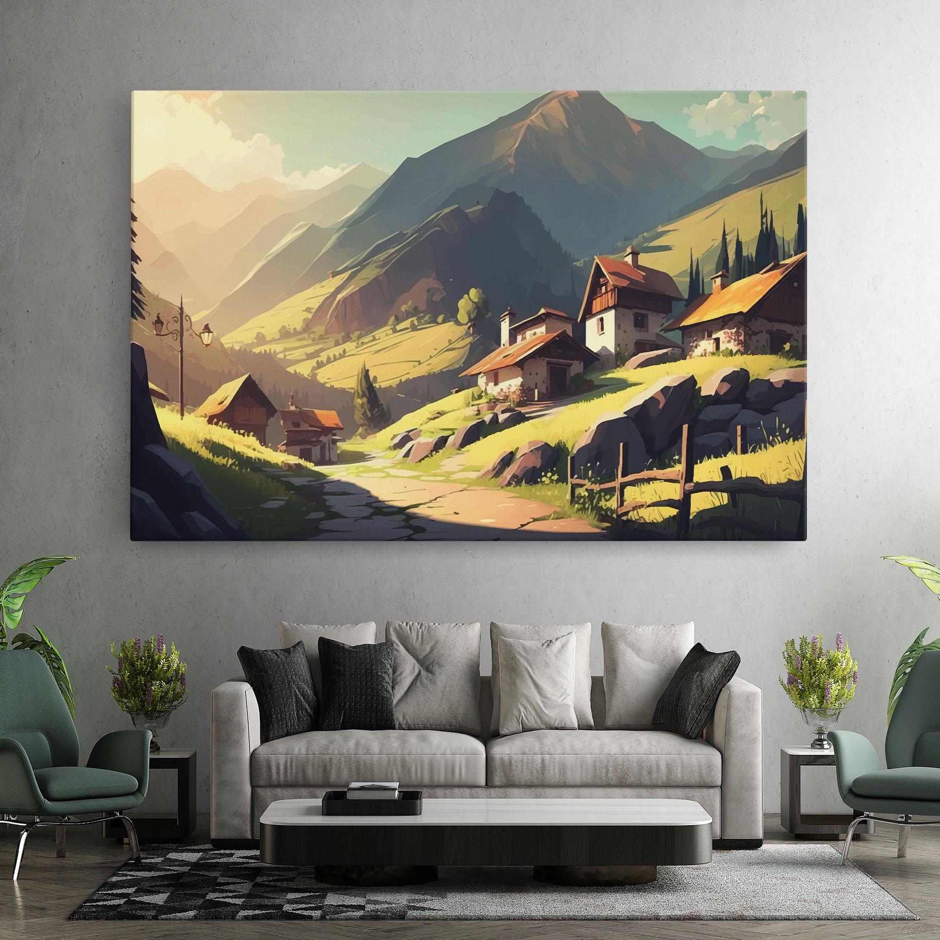 Tablou Canvas Grassy Mountain View mockup 7