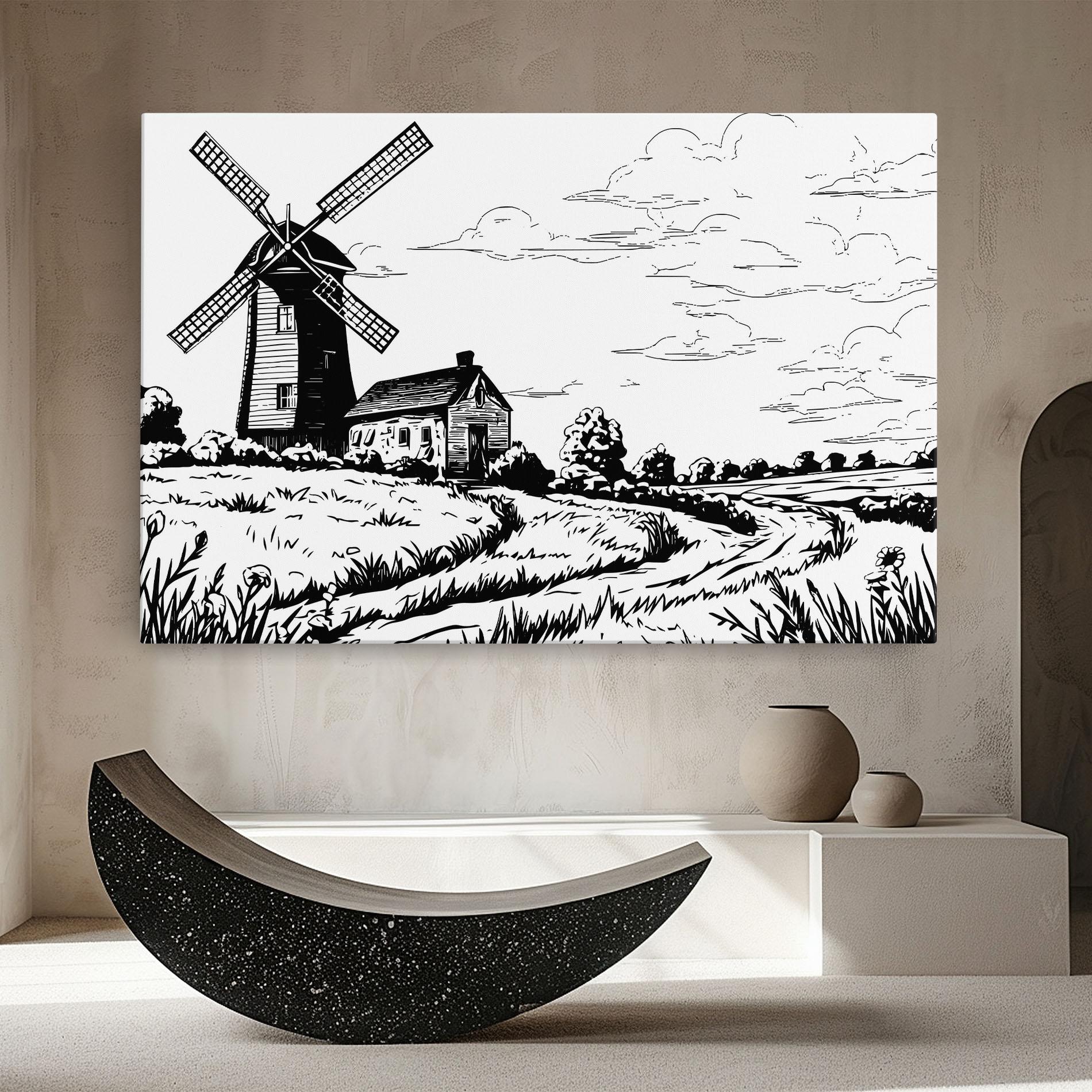 Tablou Canvas Black Line Wheat mockup 8
