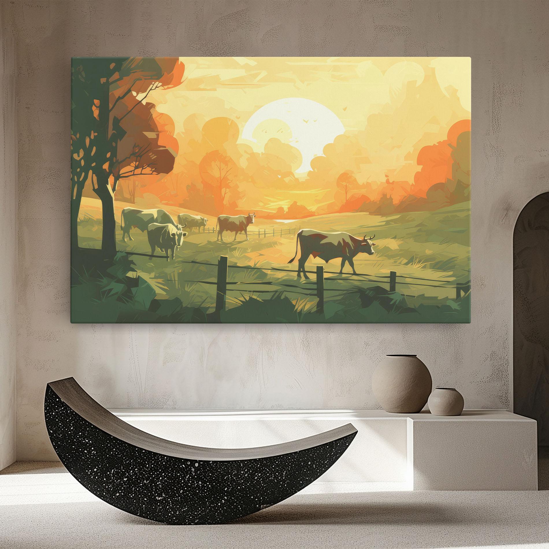 Tablou Canvas Cows Grazing mockup 8