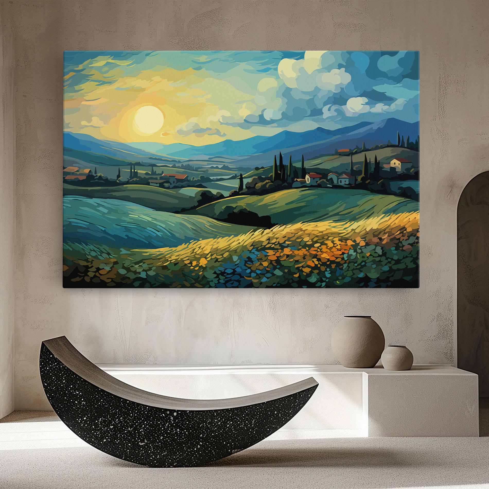 Tablou Canvas Fantasy Blue View mockup 8