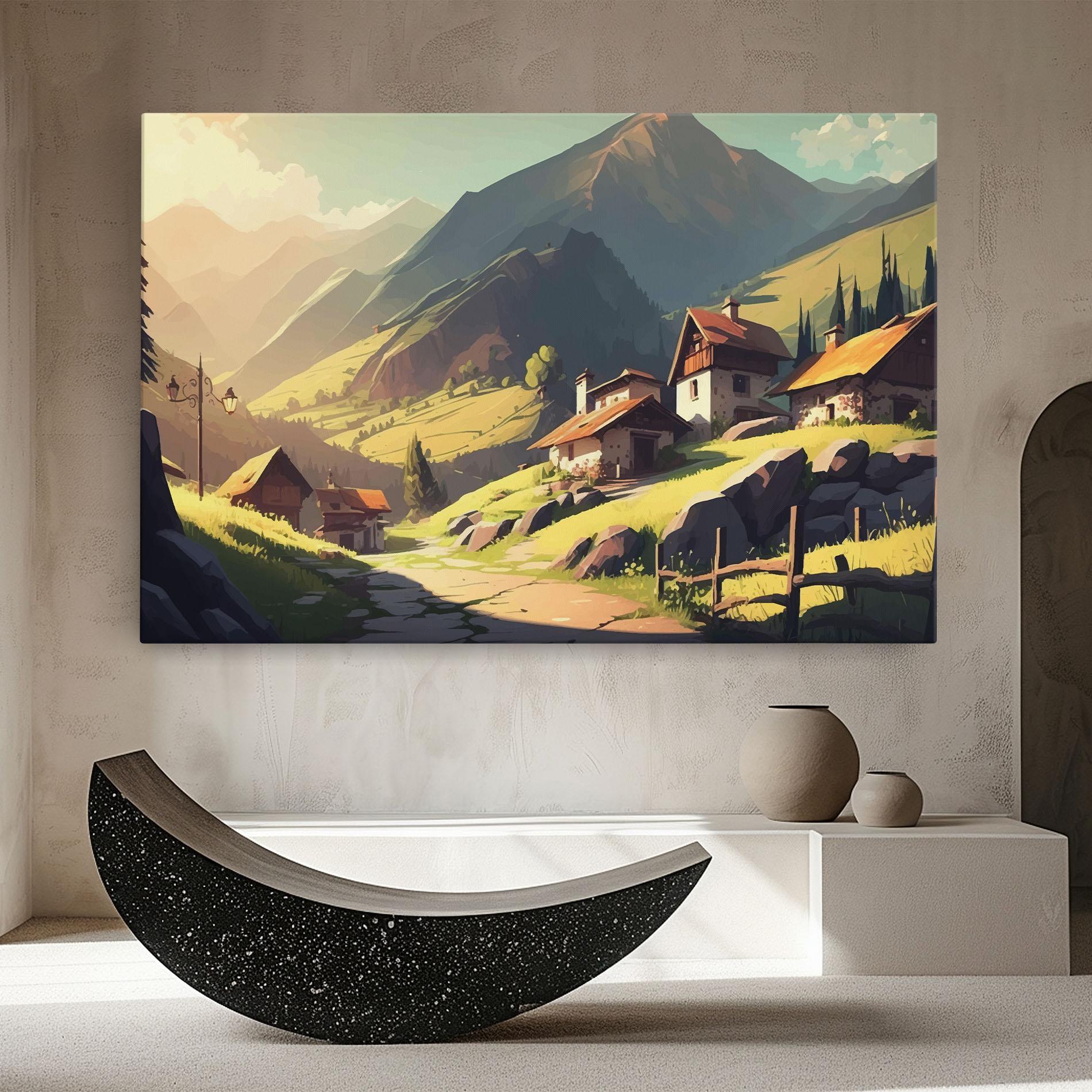 Tablou Canvas Grassy Mountain View mockup 8