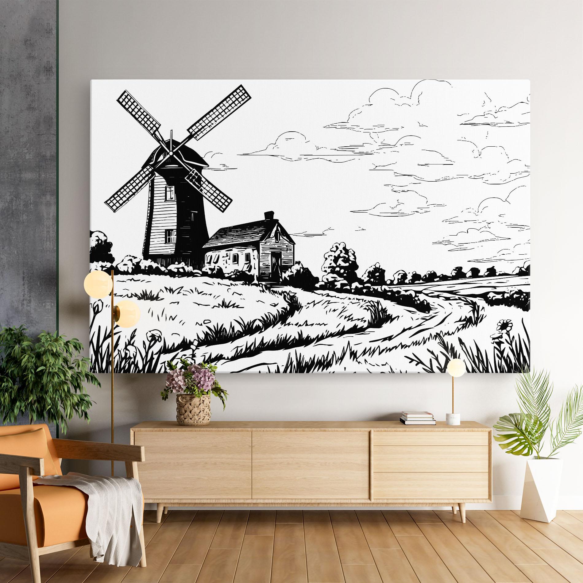Tablou Canvas Black Line Wheat mockup 9