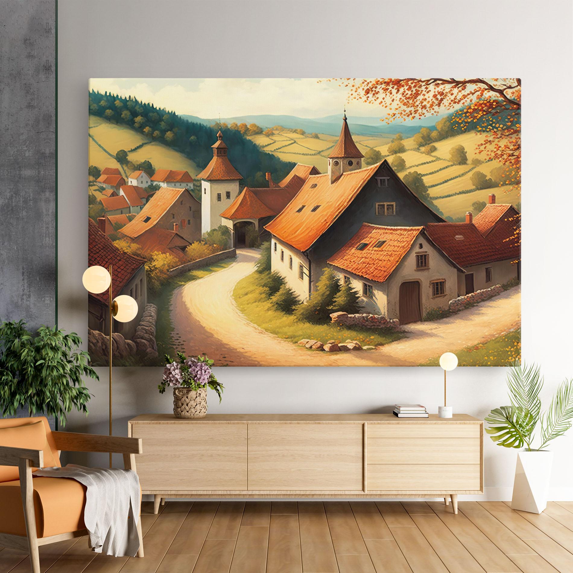 Tablou Canvas Countryside Village mockup 9