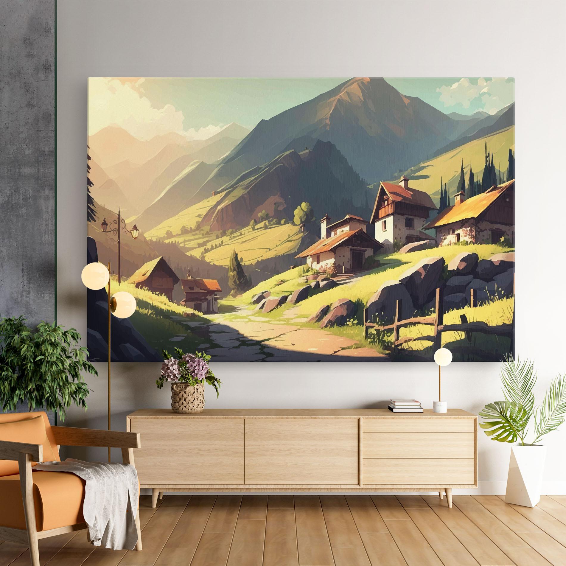 Tablou Canvas Grassy Mountain View mockup 9