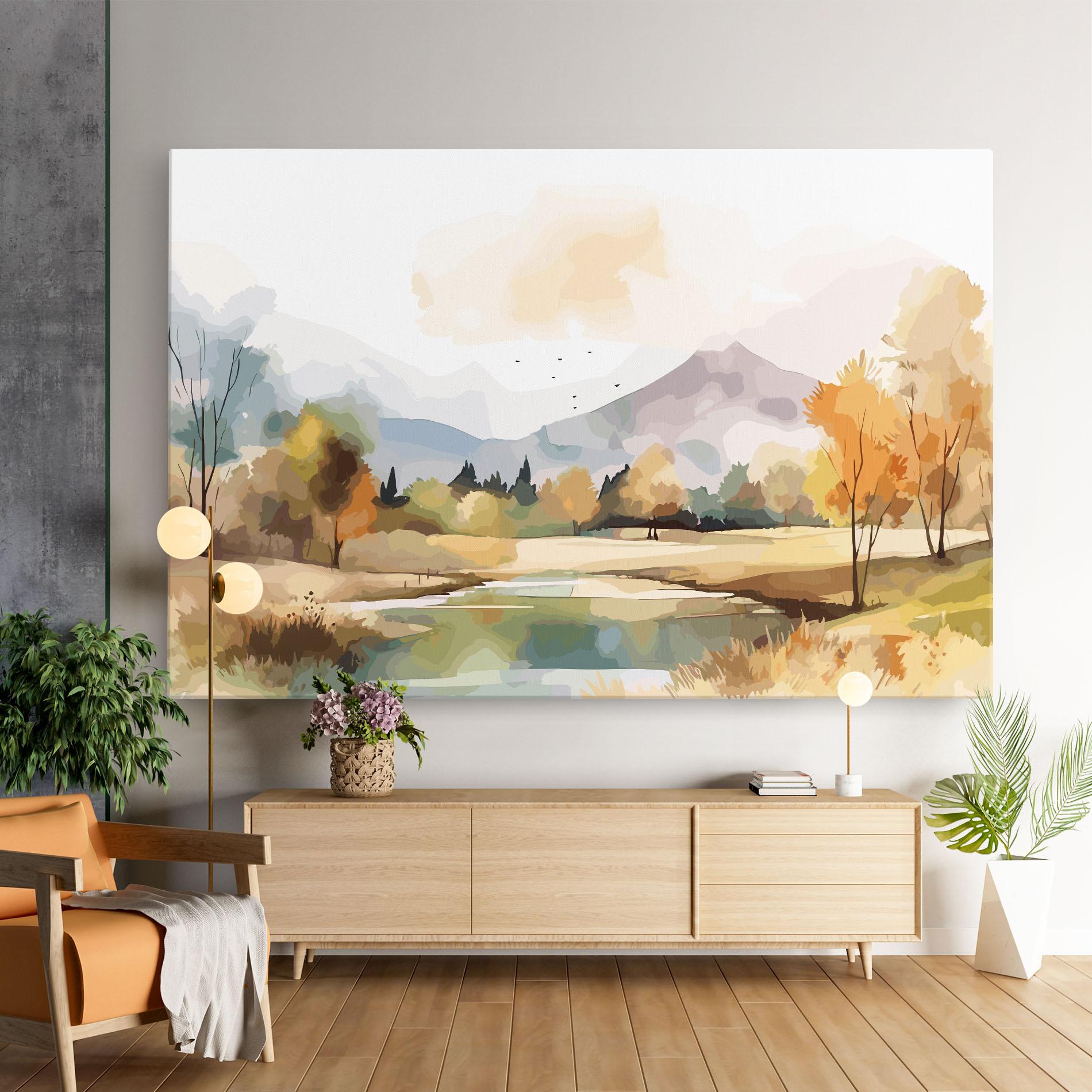 Tablou Canvas Rural Lake View mockup 9