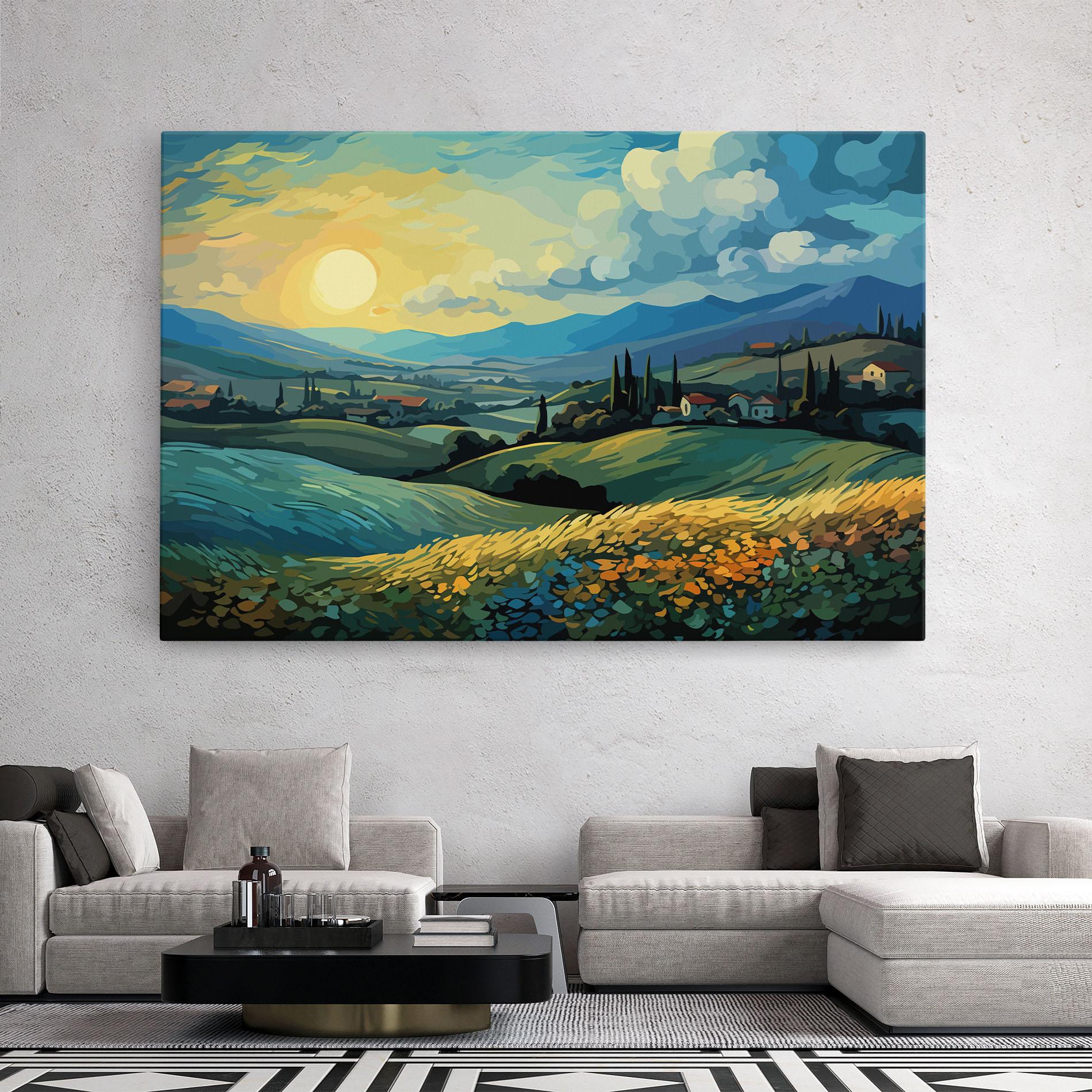 Tablou Canvas Fantasy Blue View mockup 2