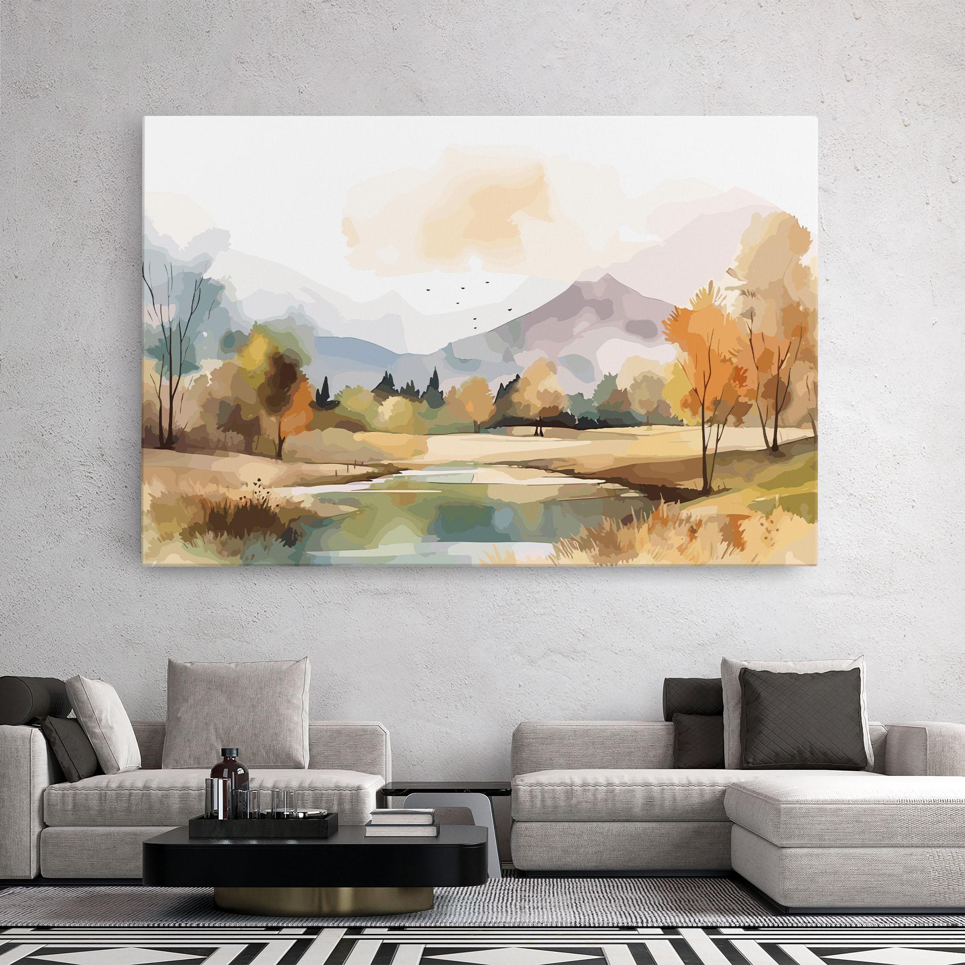 Tablou Canvas Rural Lake View mockup 2