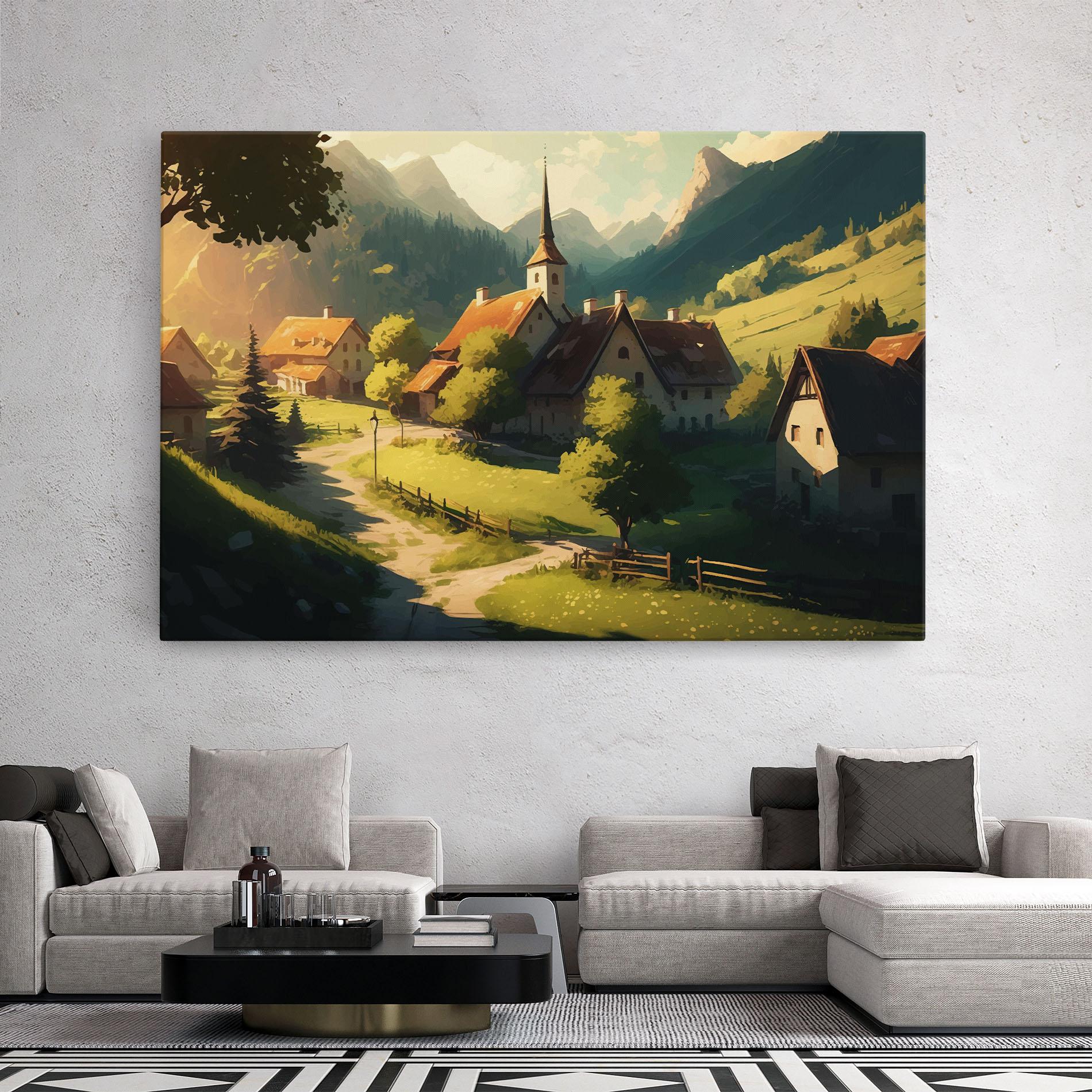 Tablou Canvas Village Dreamy View mockup 2