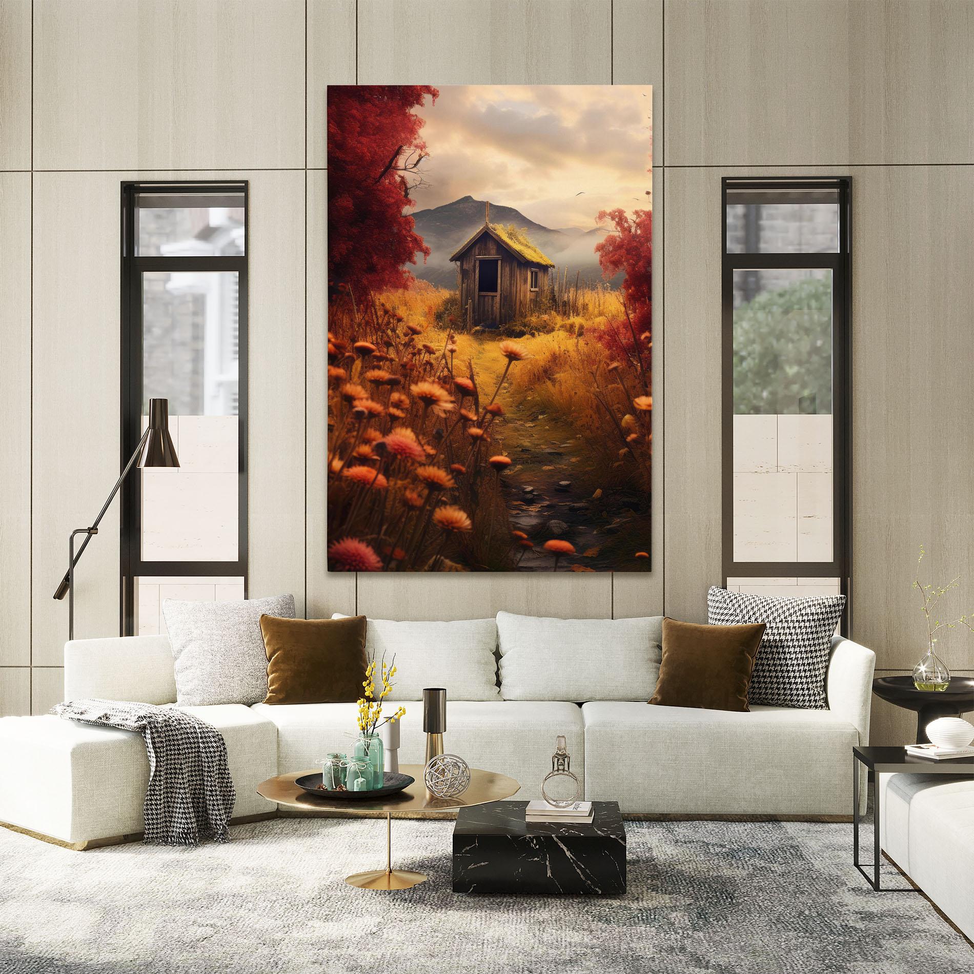 Tablou Canvas Small Cabin Field mockup 2