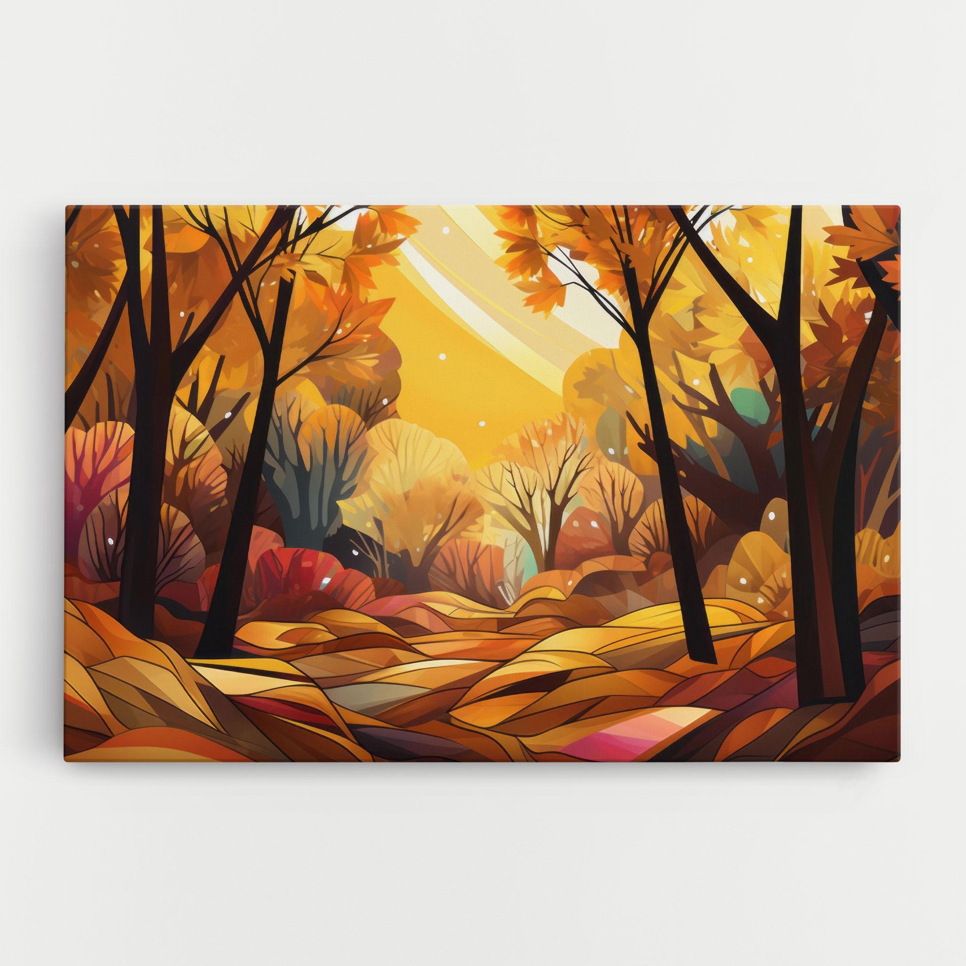 Tablou Canvas Autumn Forest Art mockup 0