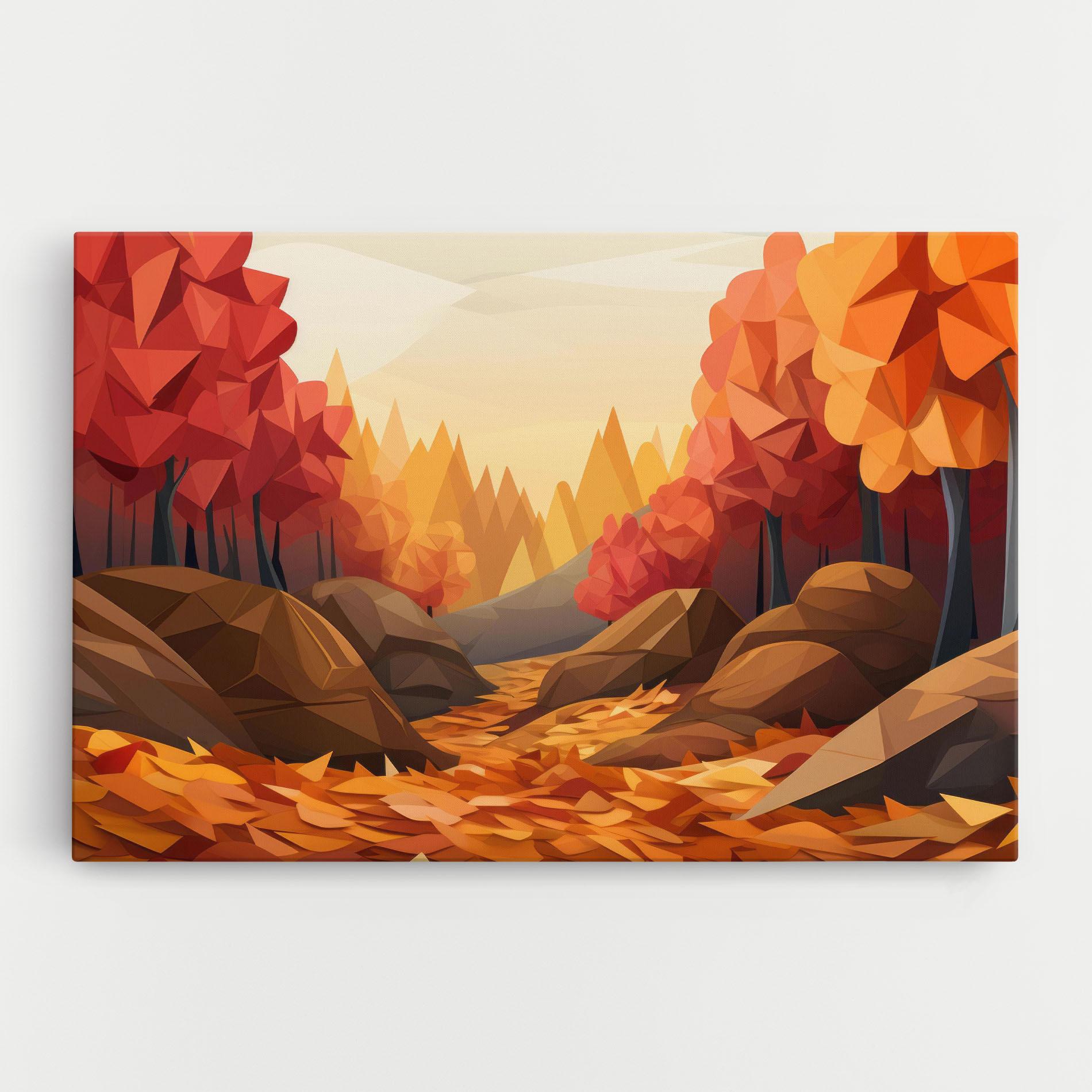 Tablou Canvas Autumn Orange Forest mockup 0