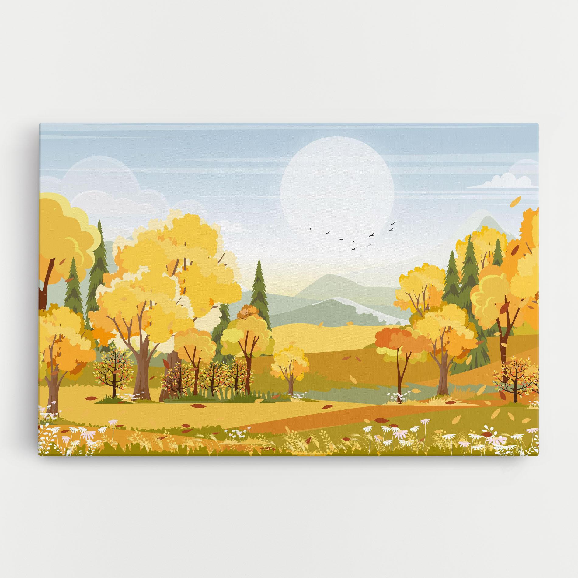 Tablou Canvas Autumn Yellow View mockup 0