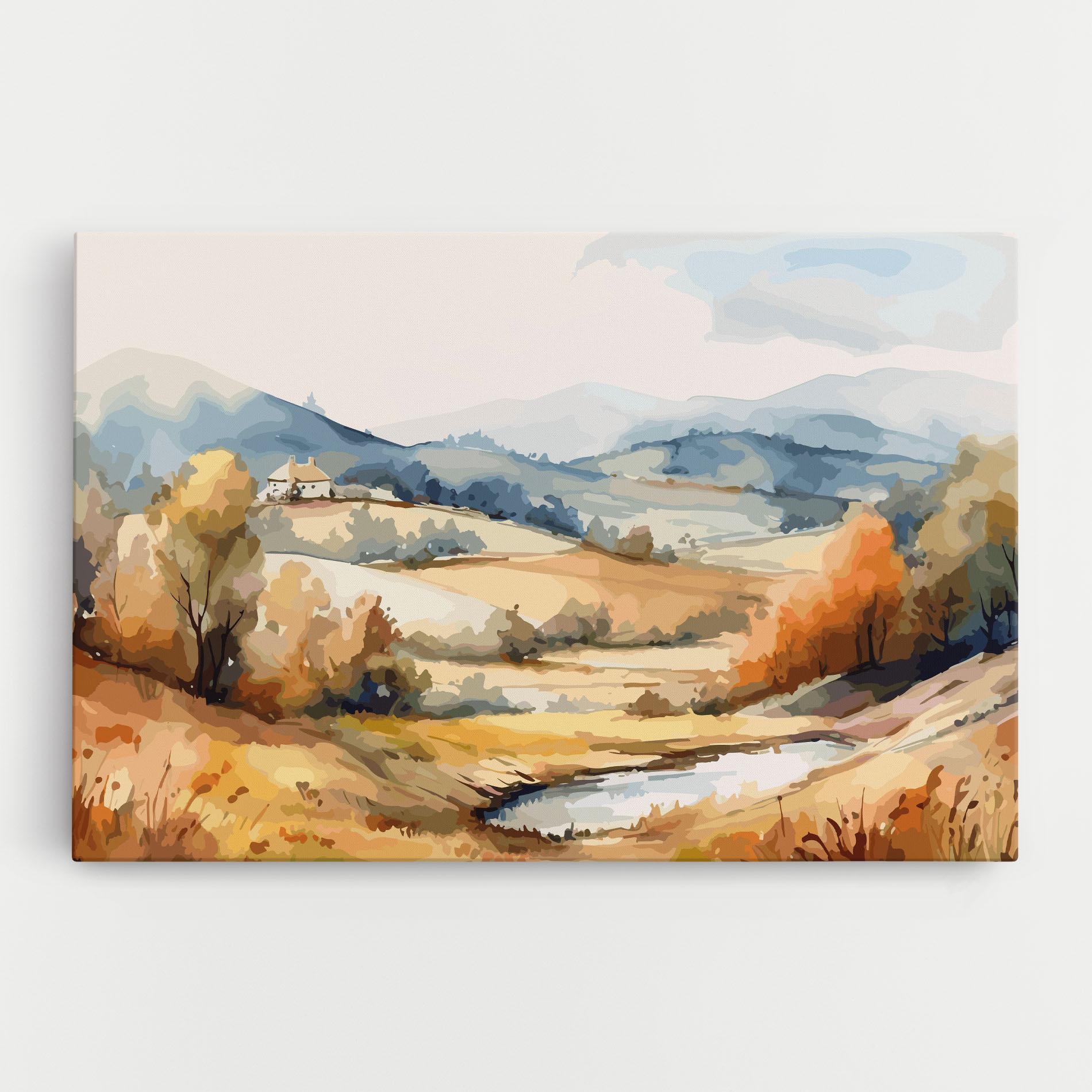 Tablou Canvas Blue Orange Autumn mockup 0