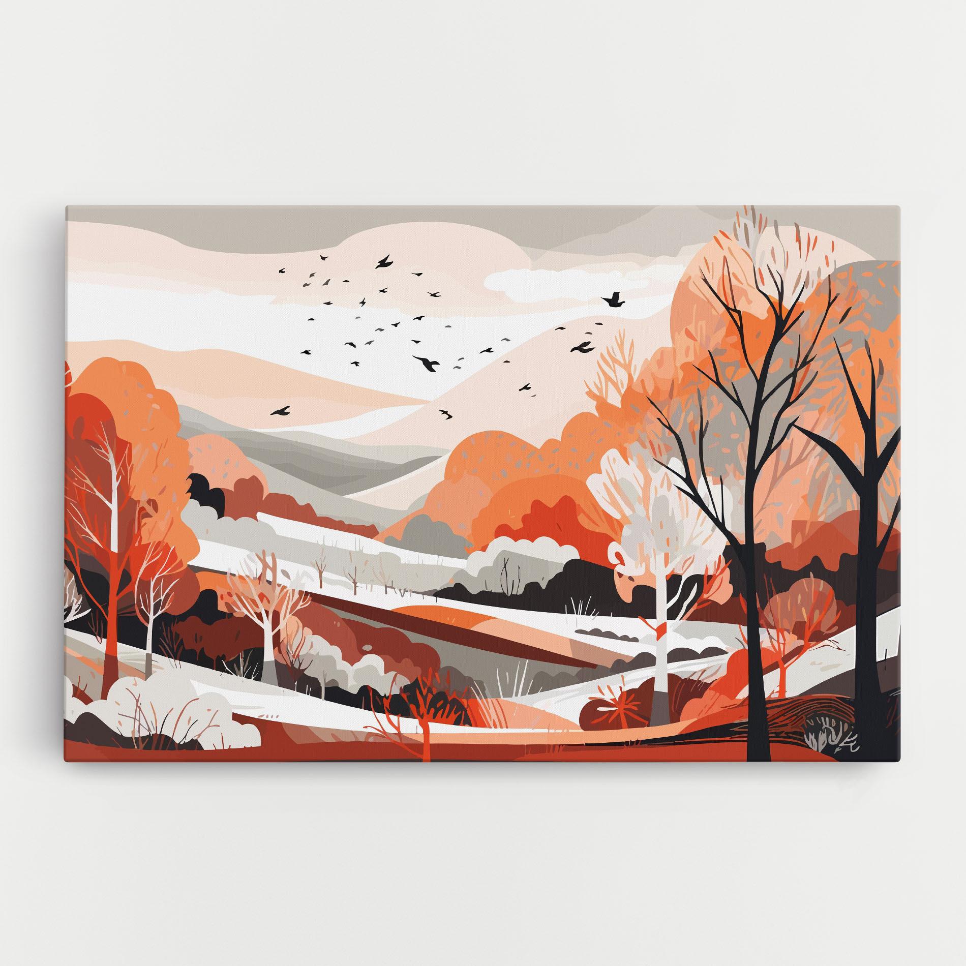 Tablou Canvas Grey Orange Autumn mockup 0