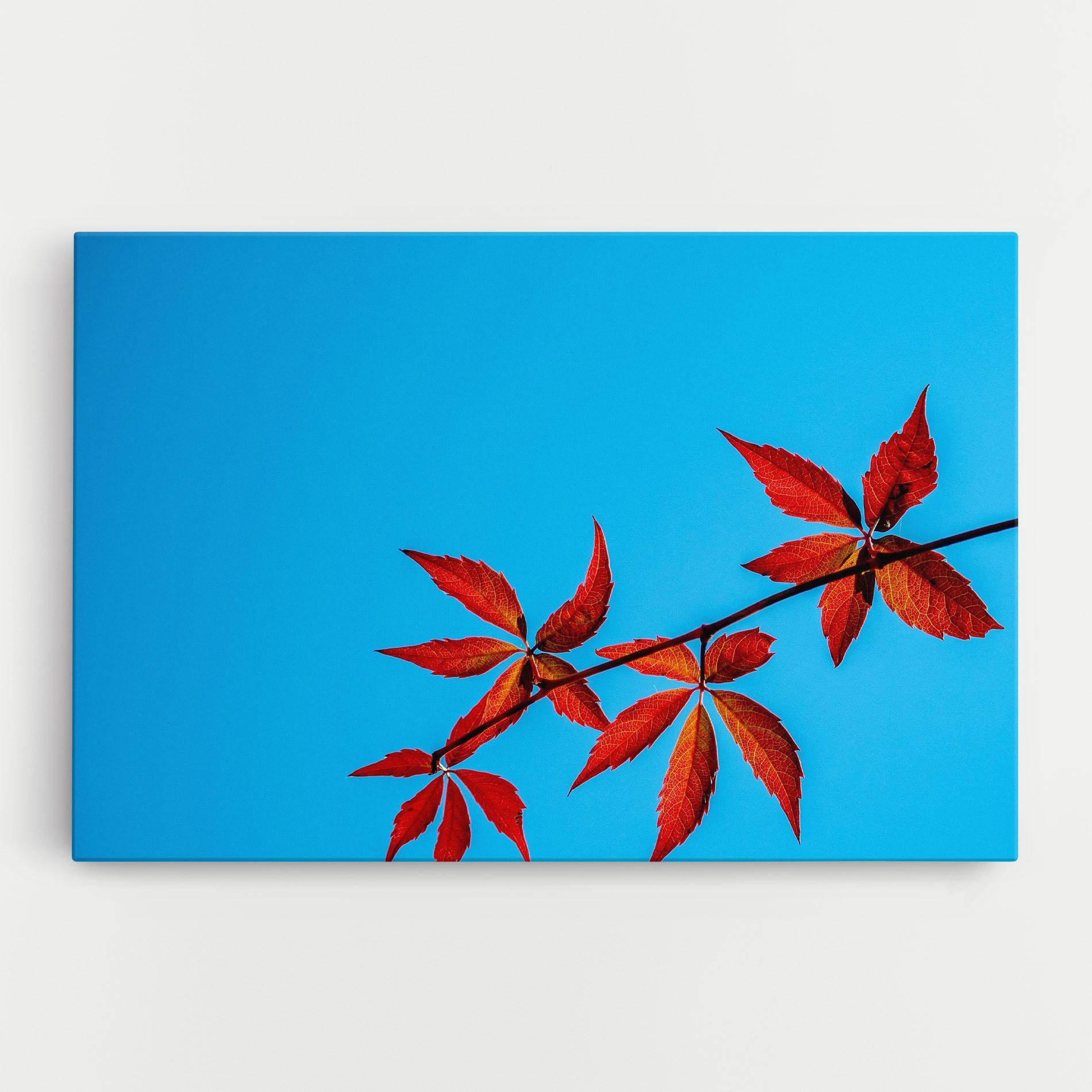 Tablou Canvas Red Small Leaves mockup 0