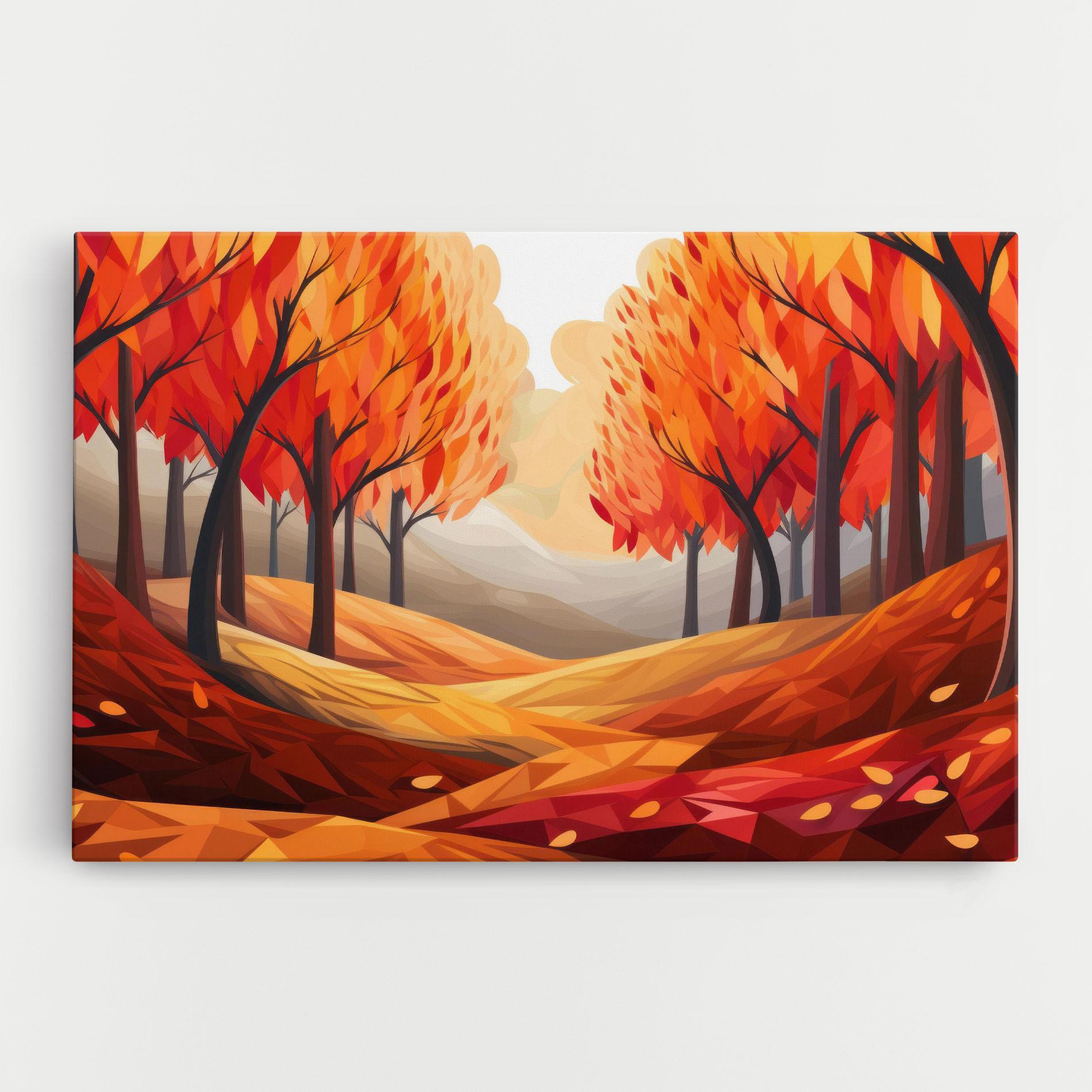 Tablou Canvas Red Trees Art mockup 0