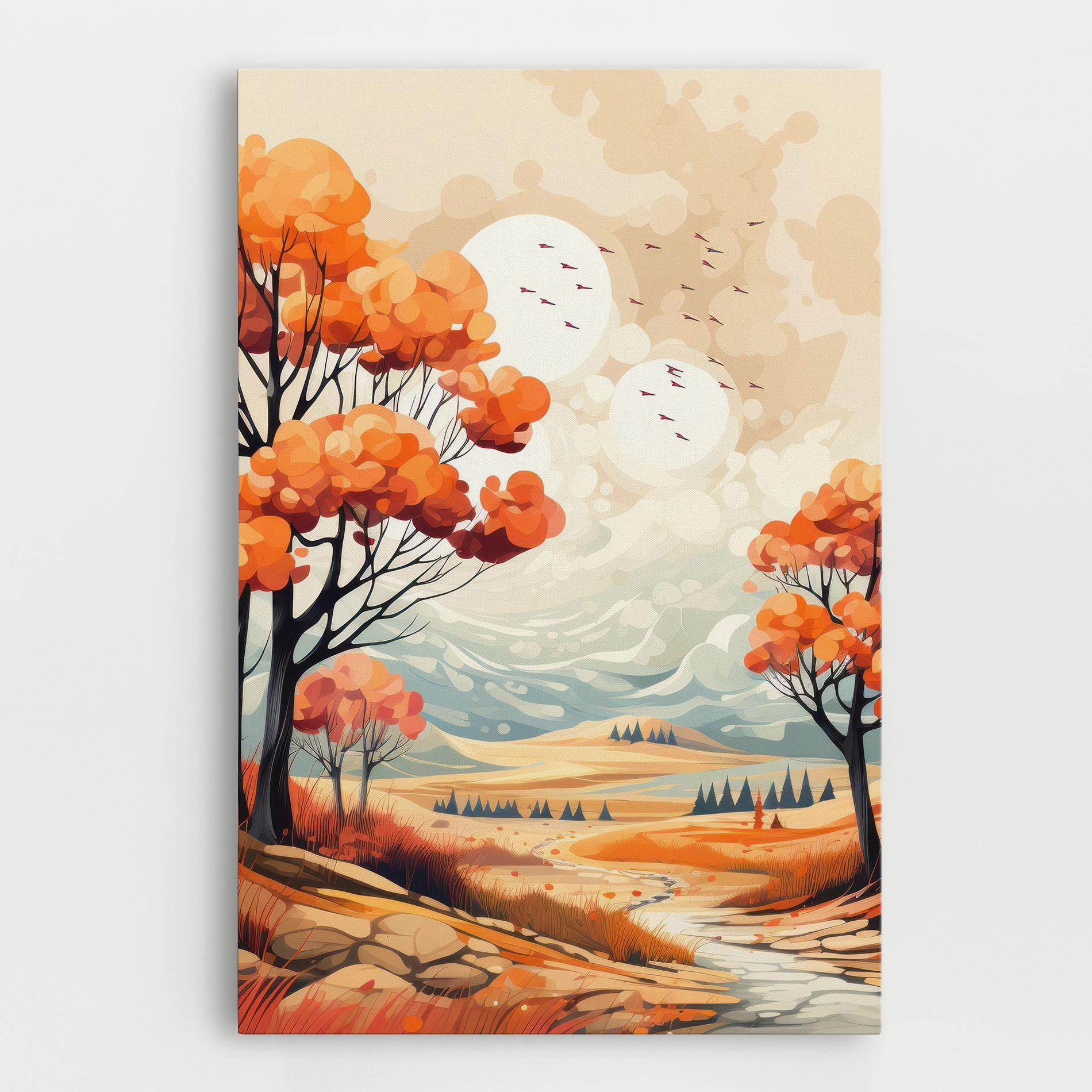 Tablou Canvas Autumn Tree Painting mockup 0