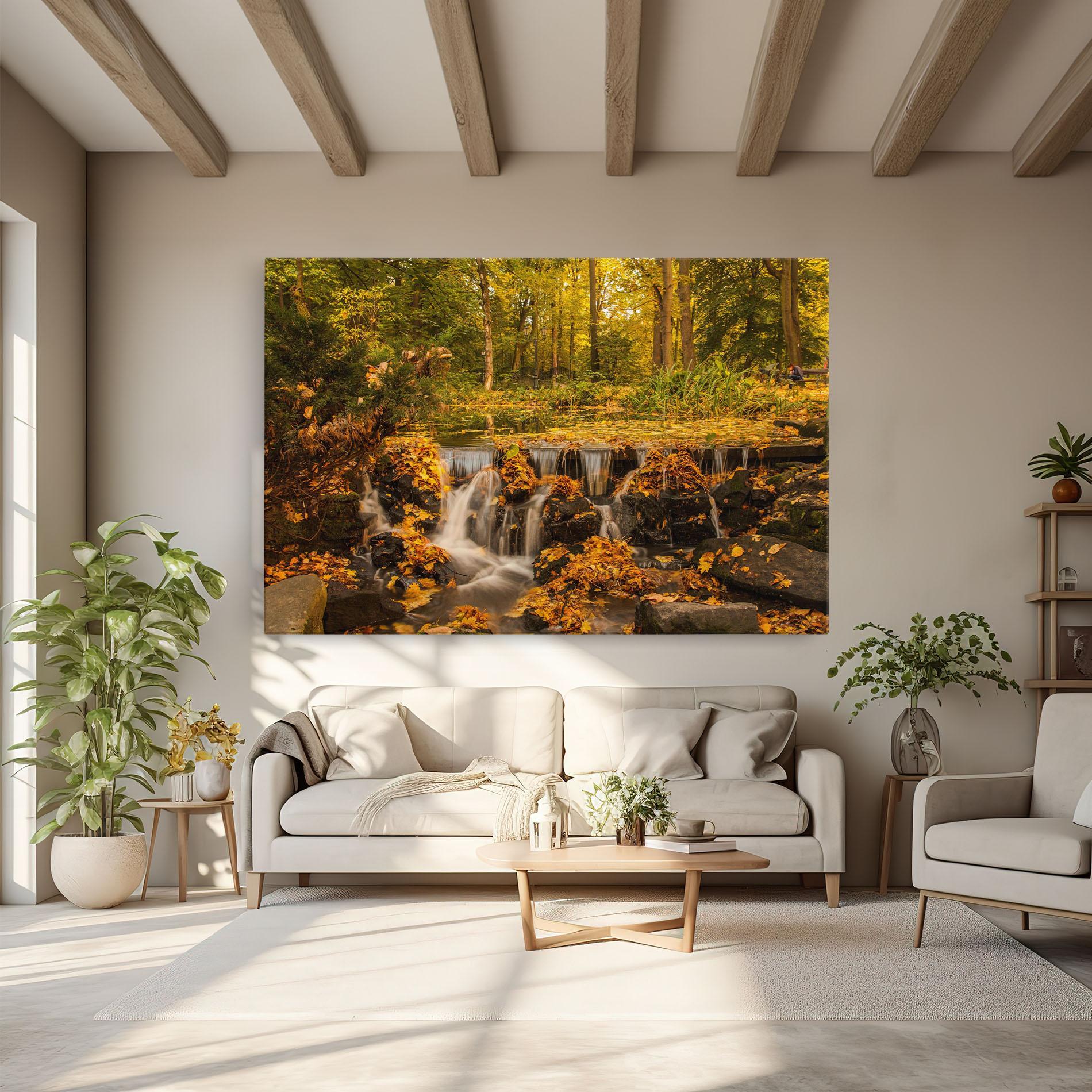 Tablou Canvas Autumn Waterfall mockup 6