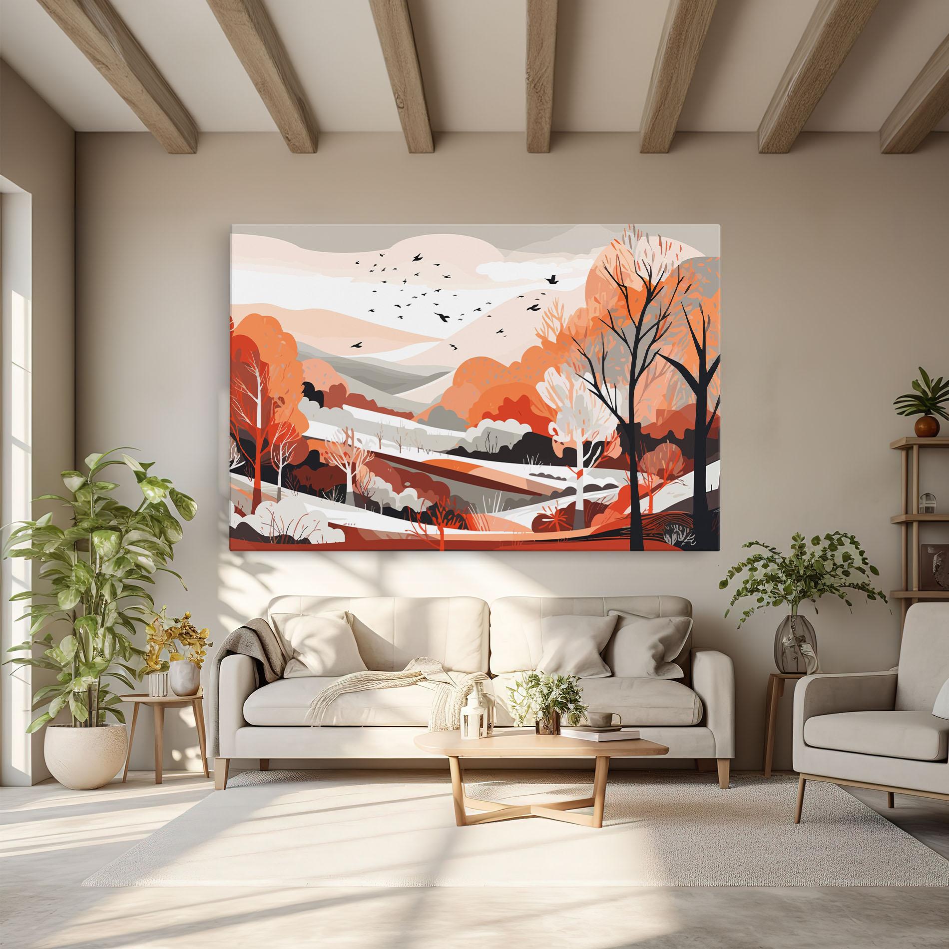 Tablou Canvas Grey Orange Autumn mockup 6