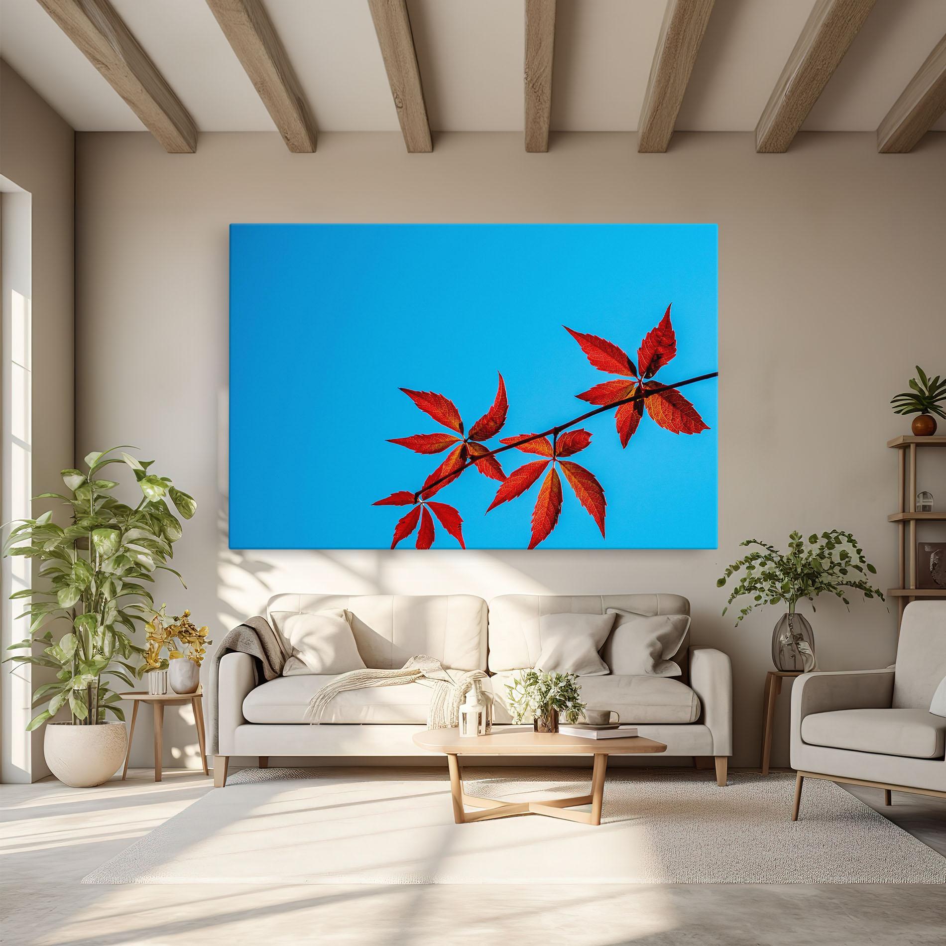 Tablou Canvas Red Small Leaves mockup 6