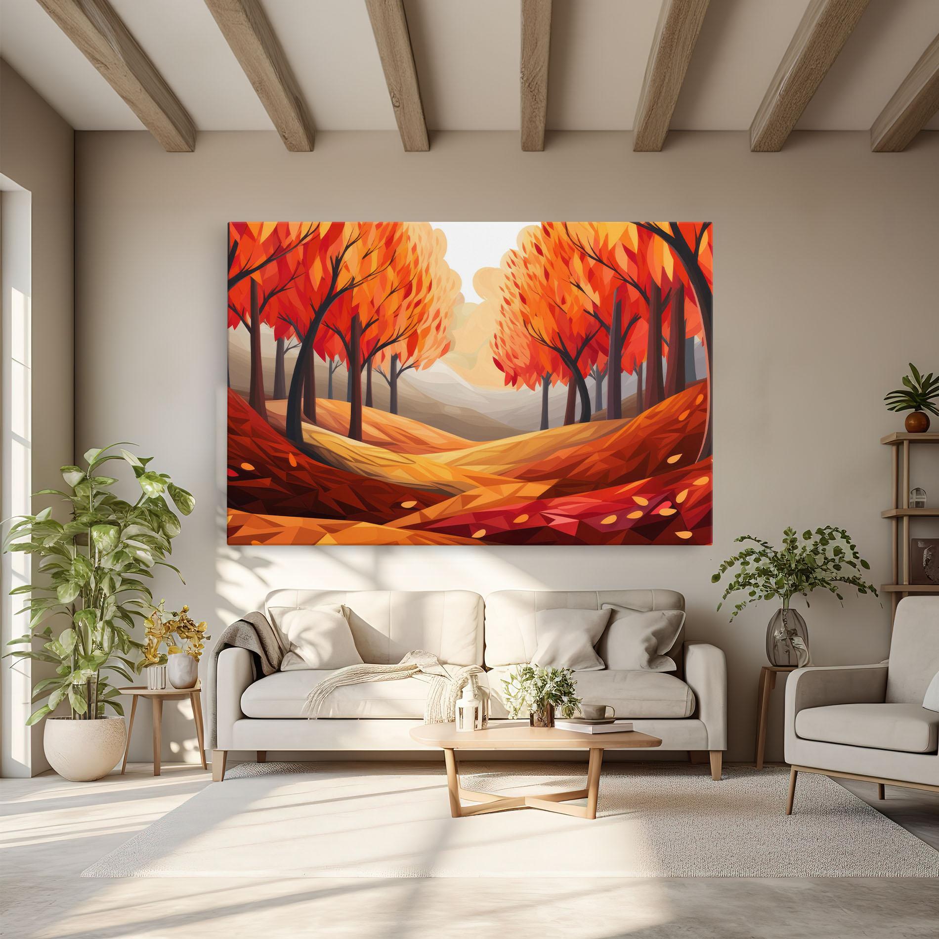 Tablou Canvas Red Trees Art mockup 6