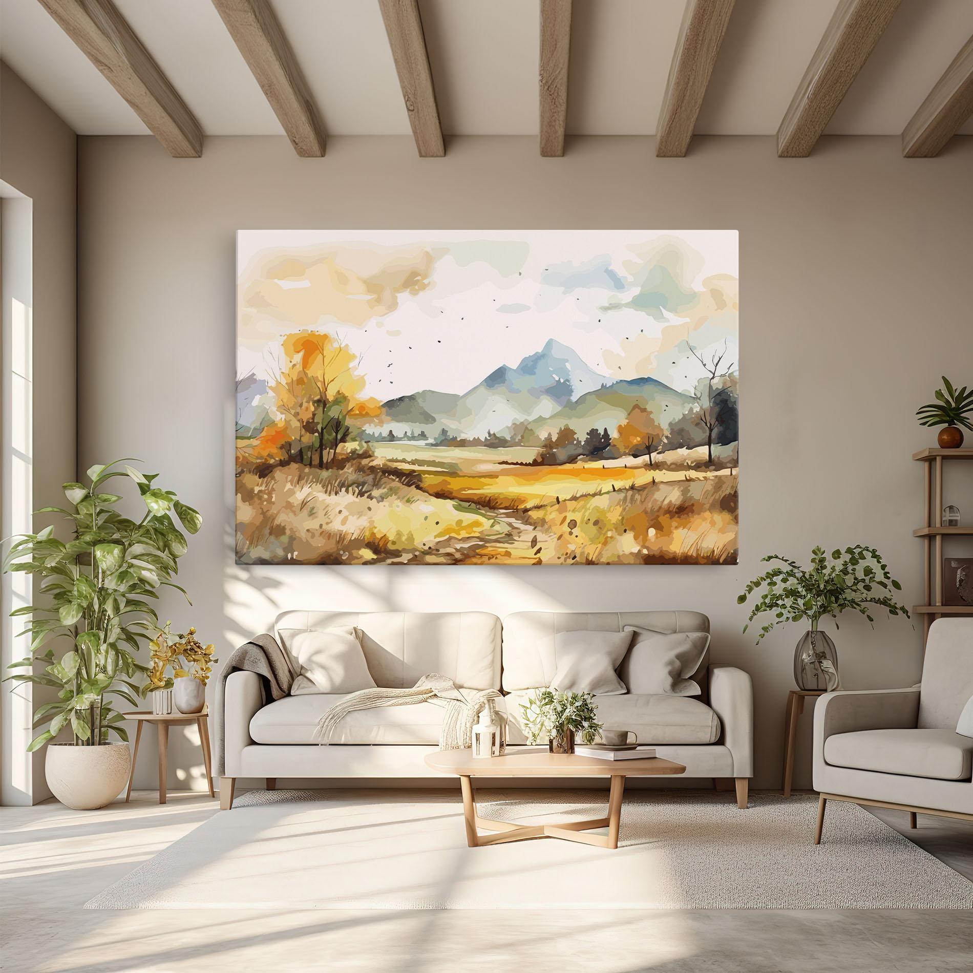 Tablou Canvas Yellow Blue Autumn mockup 6