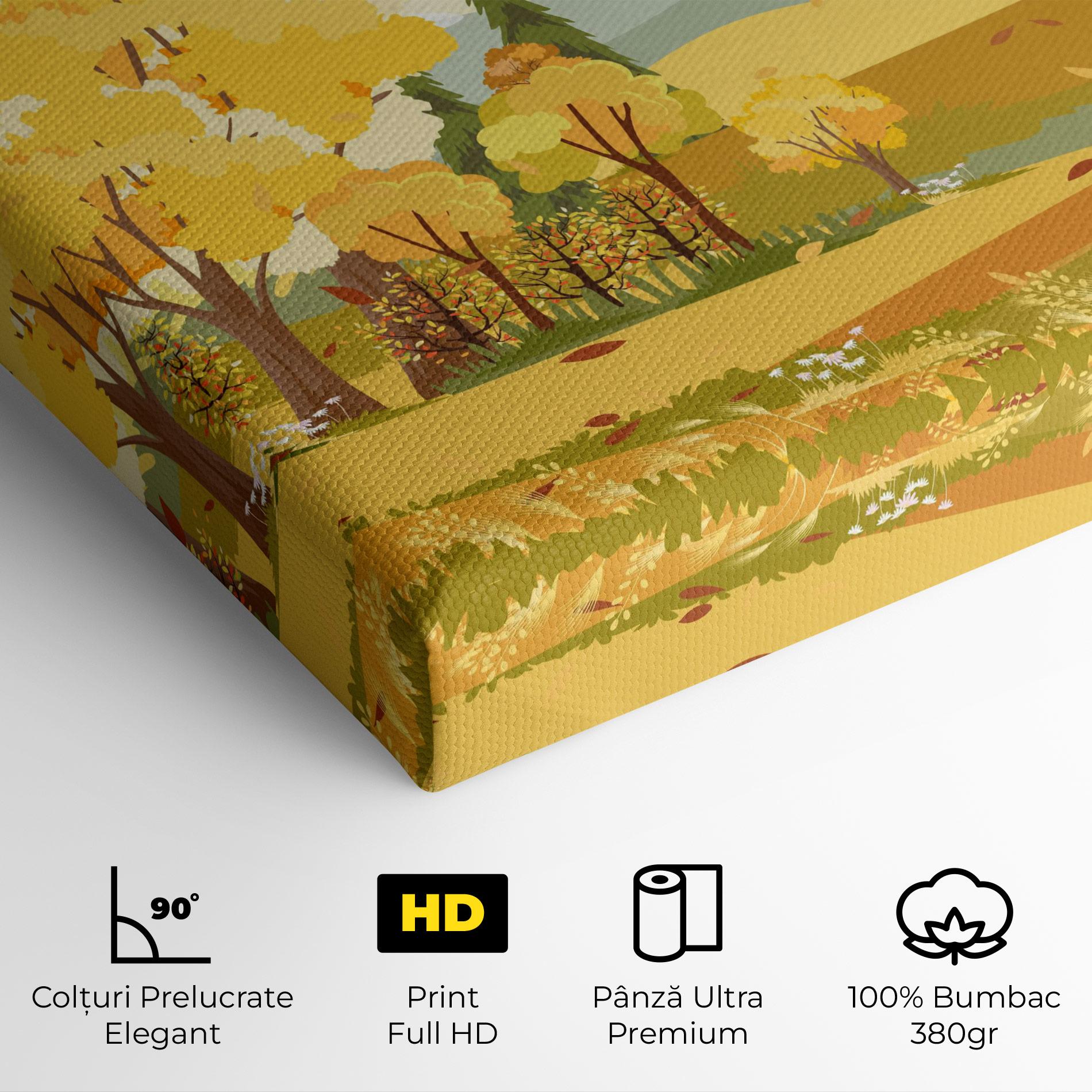 Tablou Canvas Autumn Yellow View mockup 4