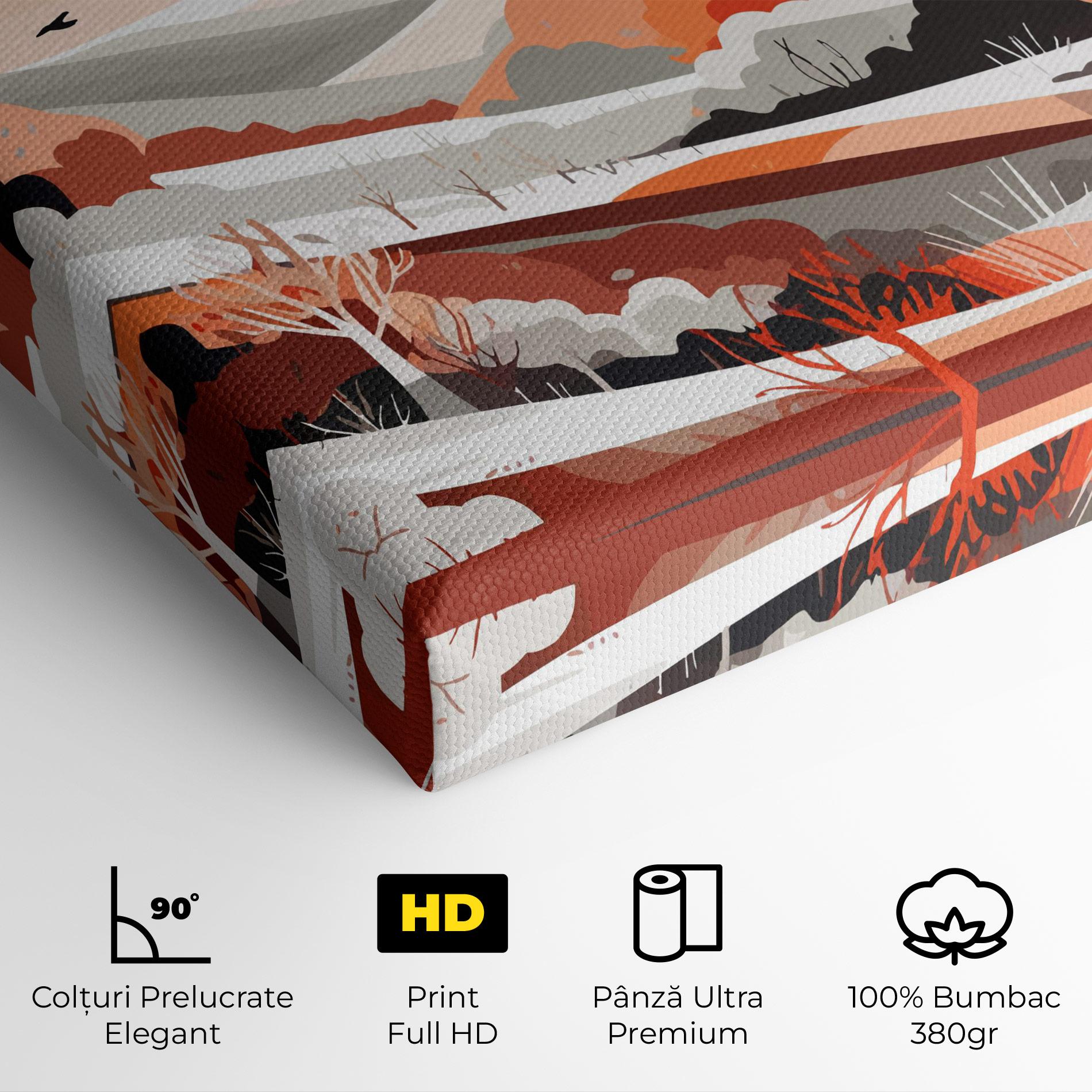 Tablou Canvas Grey Orange Autumn mockup 4