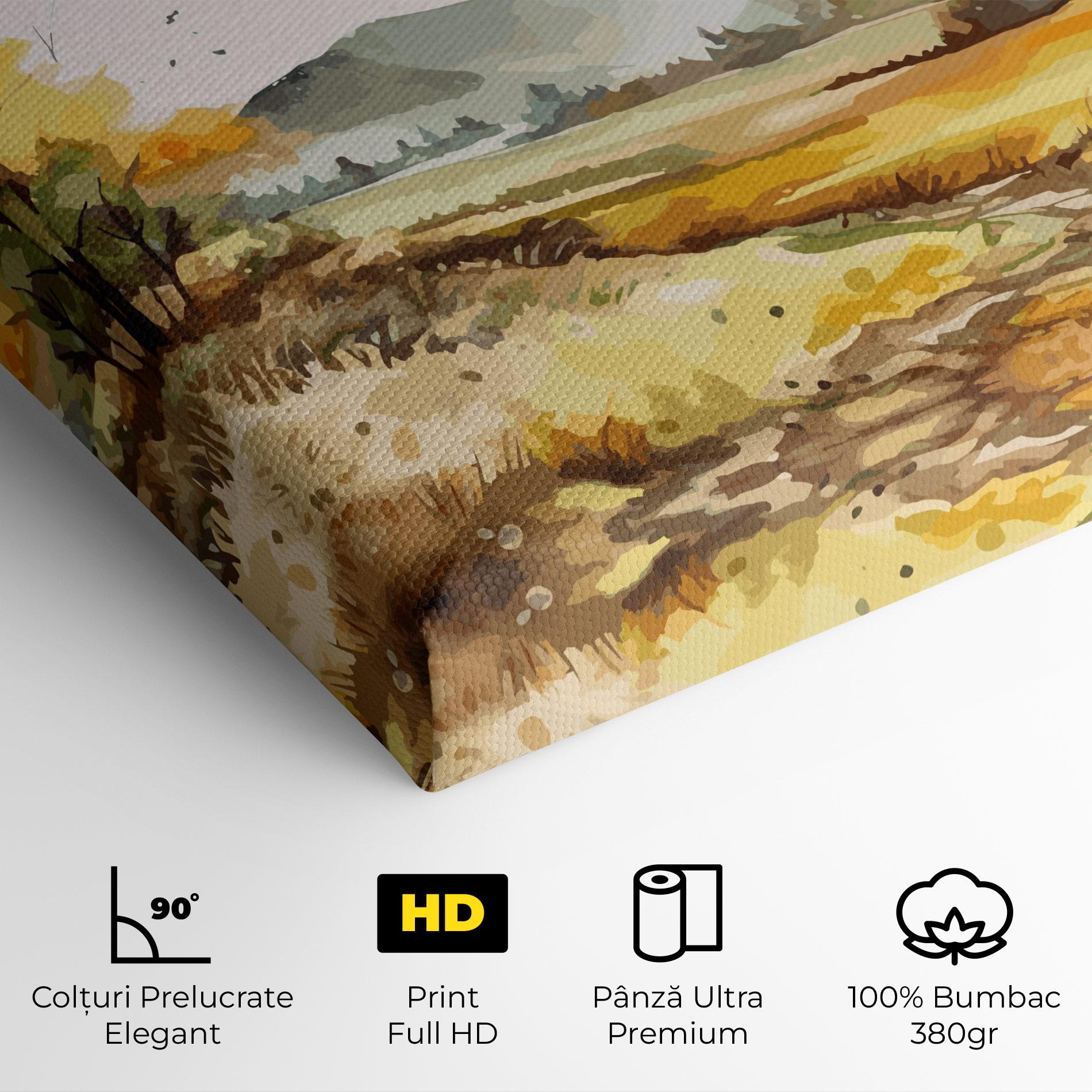 Tablou Canvas Yellow Blue Autumn mockup 4