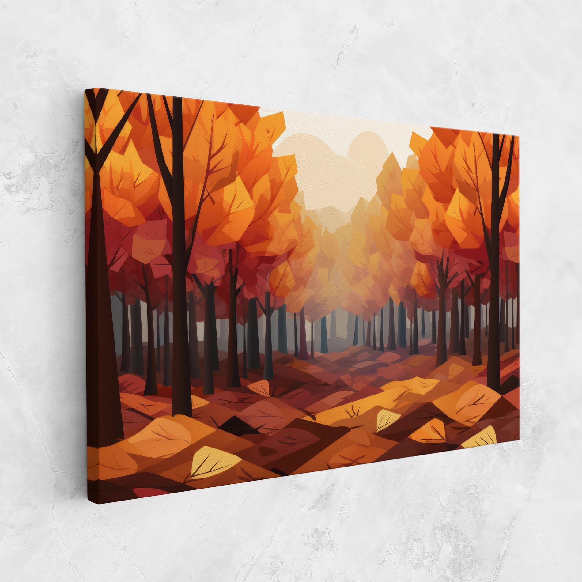 Tablou Canvas Autumn Forest View mockup 1