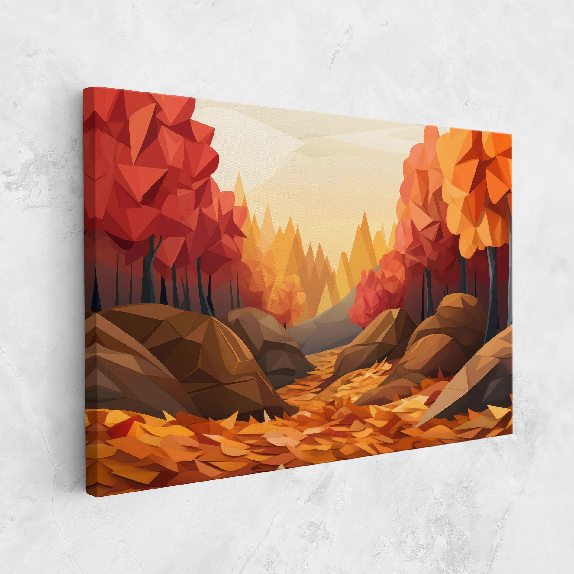 Tablou Canvas Autumn Orange Forest mockup 1