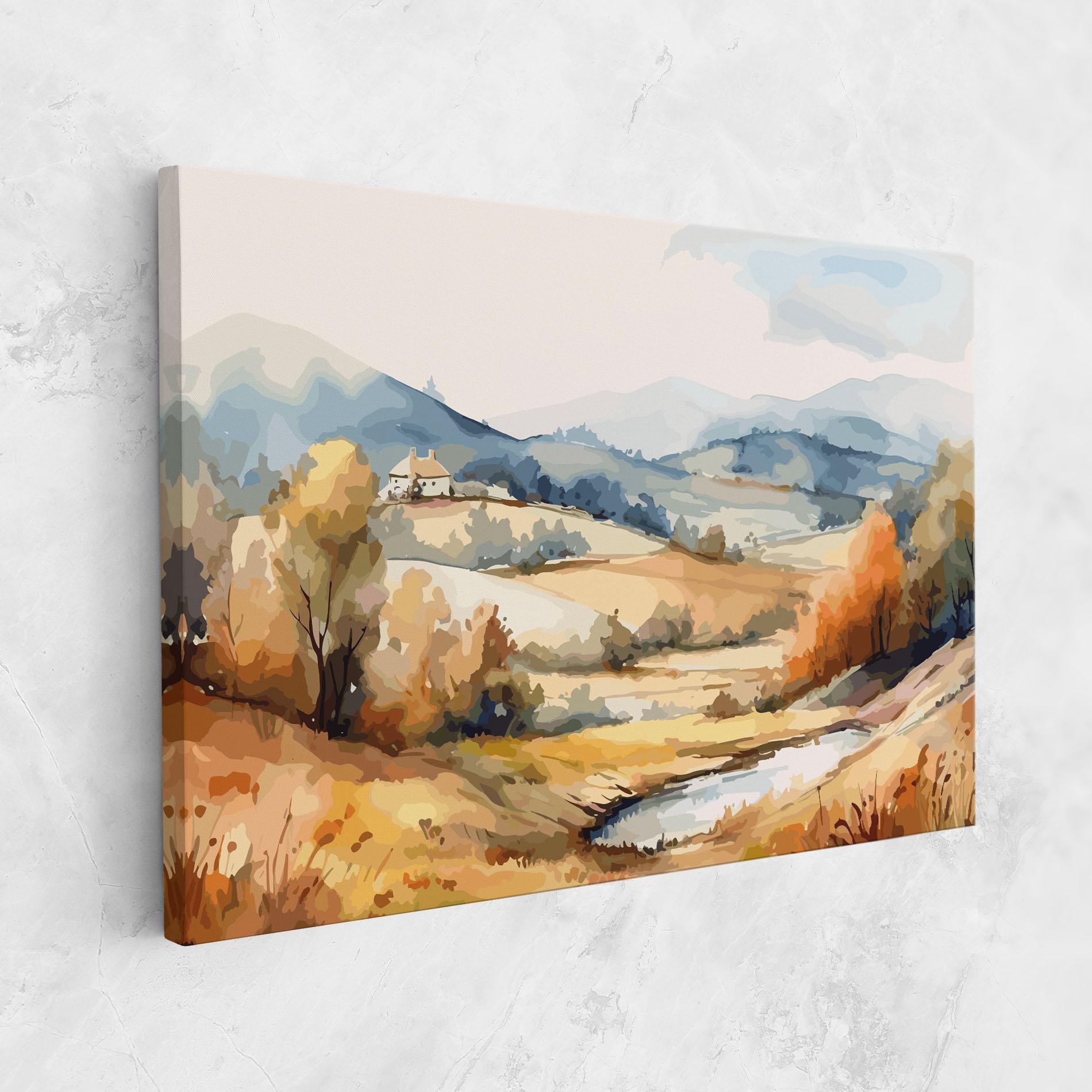 Tablou Canvas Blue Orange Autumn mockup 1