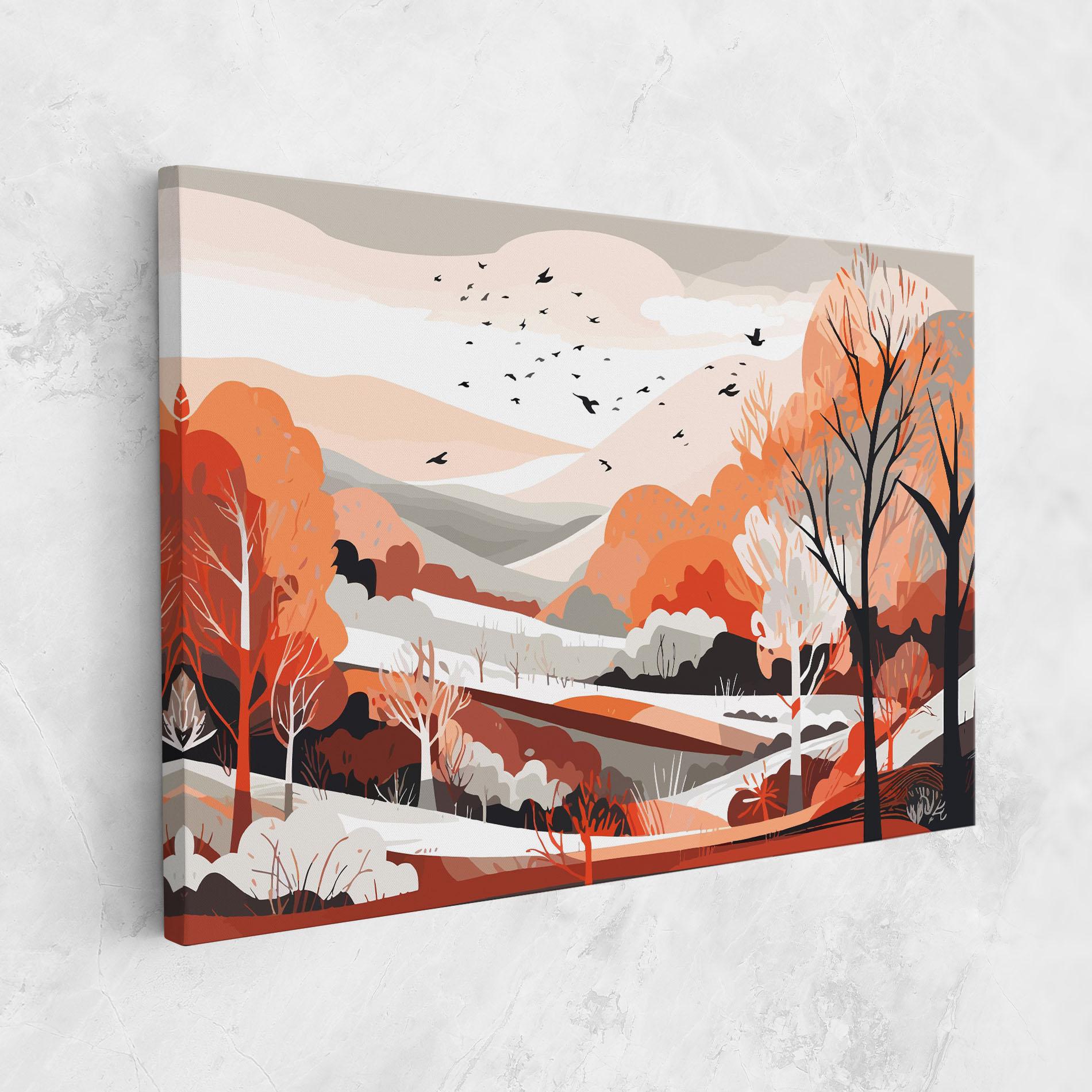 Tablou Canvas Grey Orange Autumn mockup 1