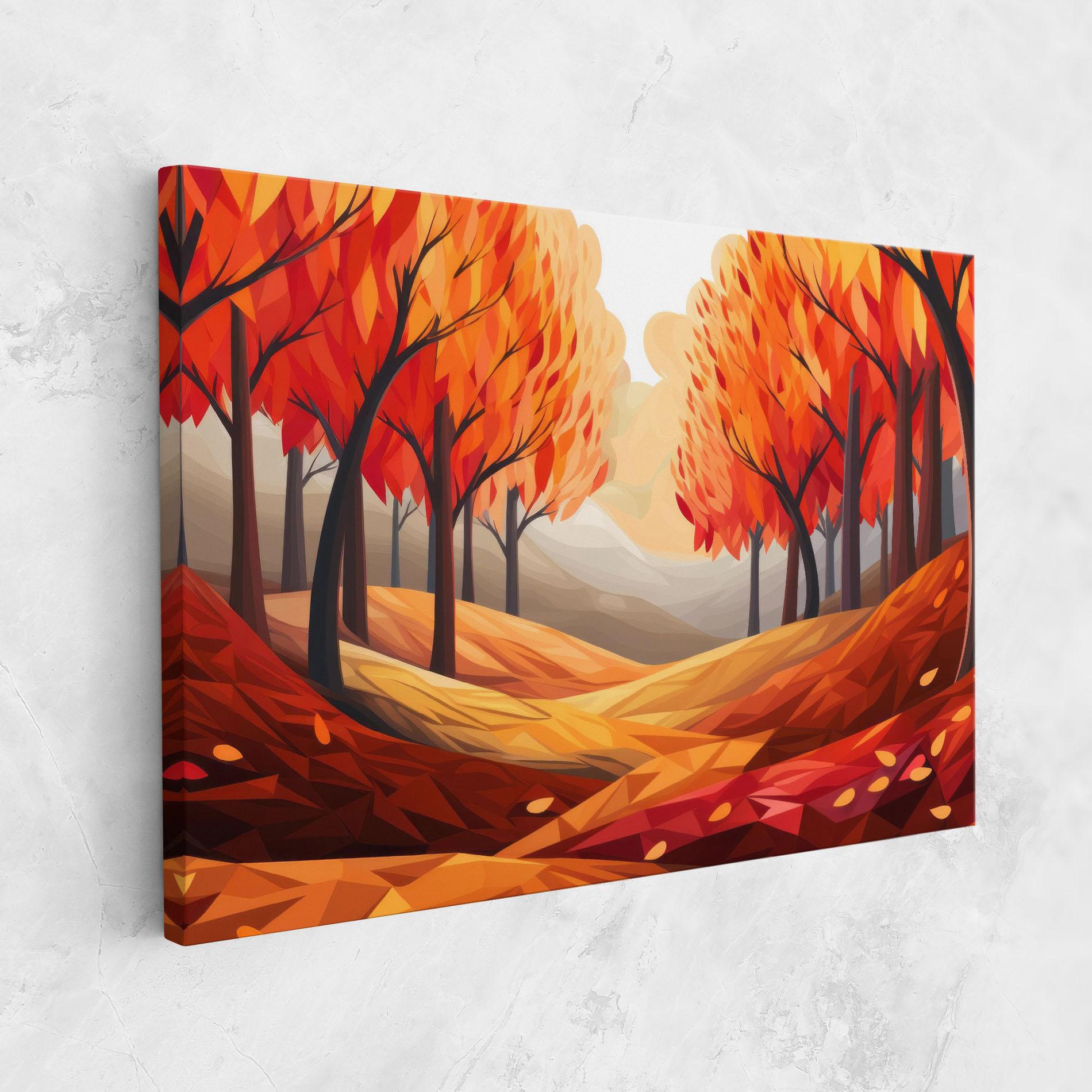 Tablou Canvas Red Trees Art mockup 1