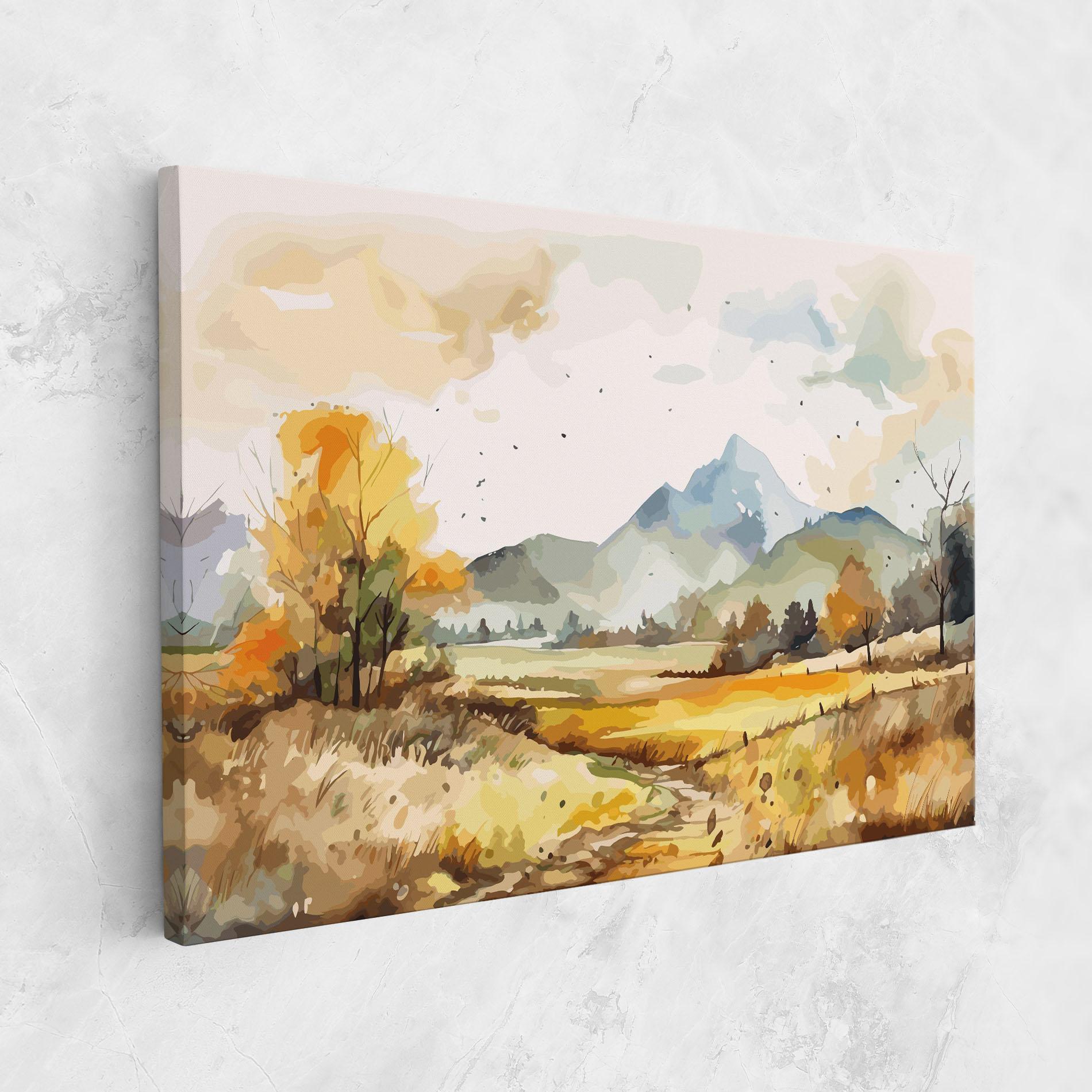 Tablou Canvas Yellow Blue Autumn mockup 1