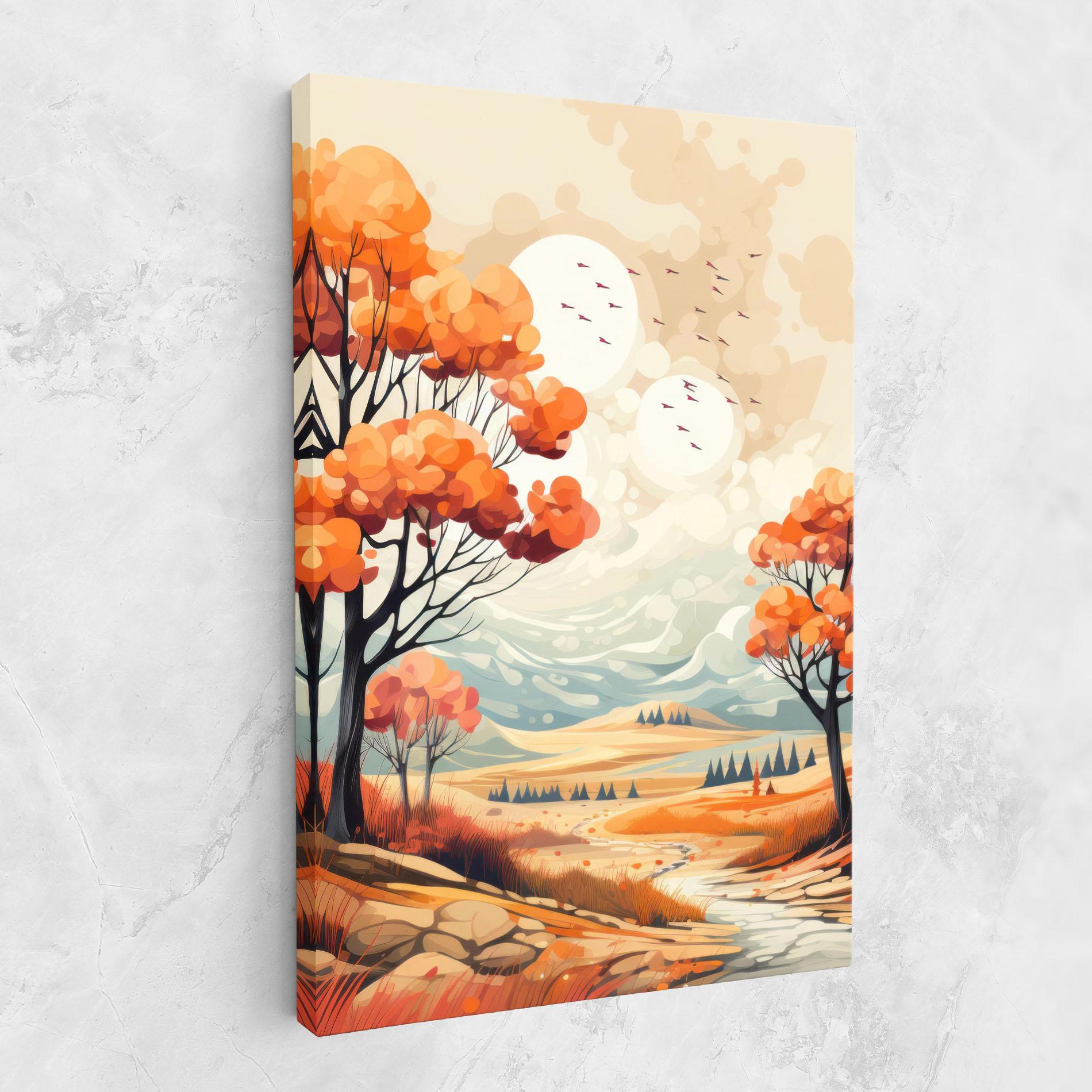 Tablou Canvas Autumn Tree Painting mockup 1