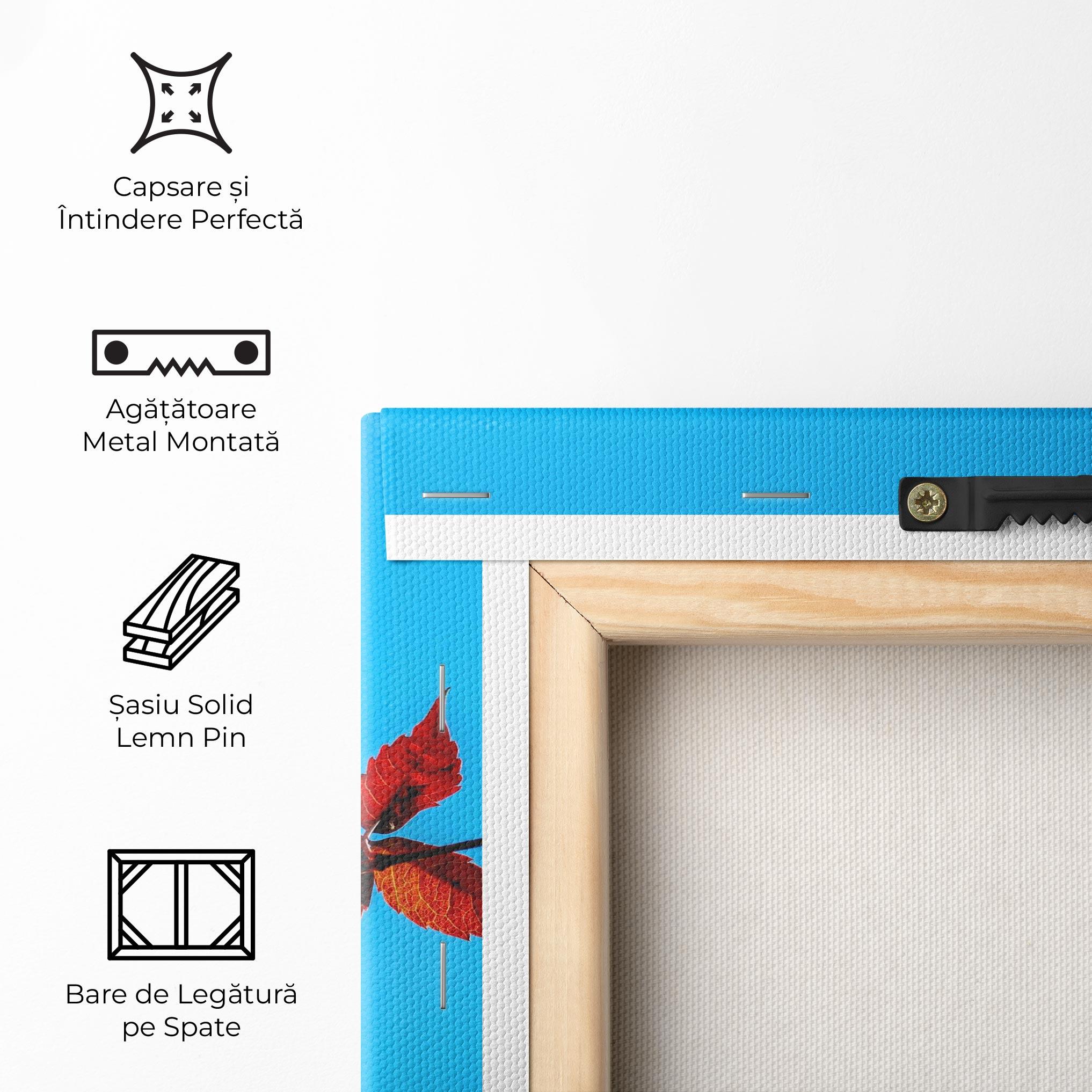 Tablou Canvas Red Small Leaves mockup 5