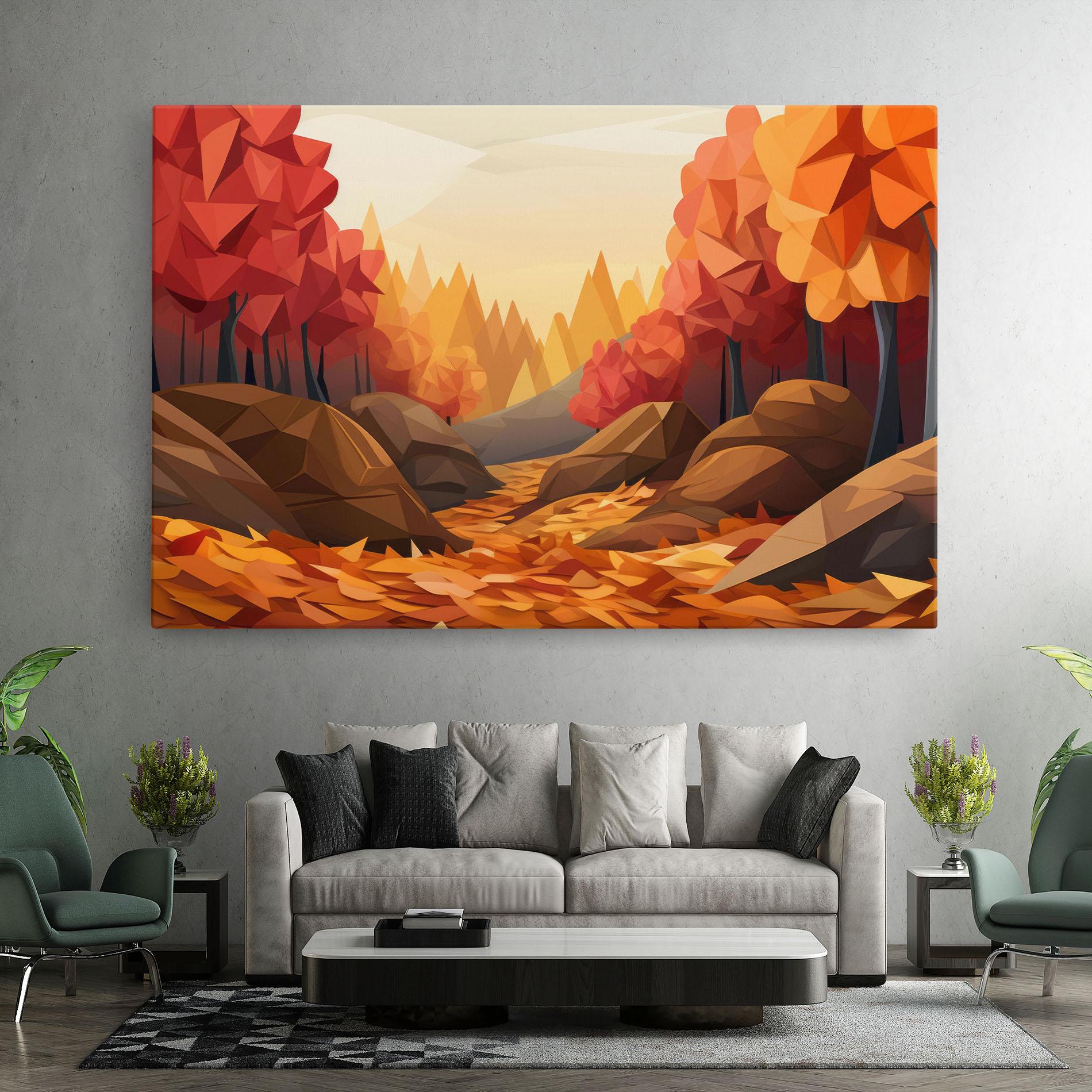 Tablou Canvas Autumn Orange Forest mockup 7