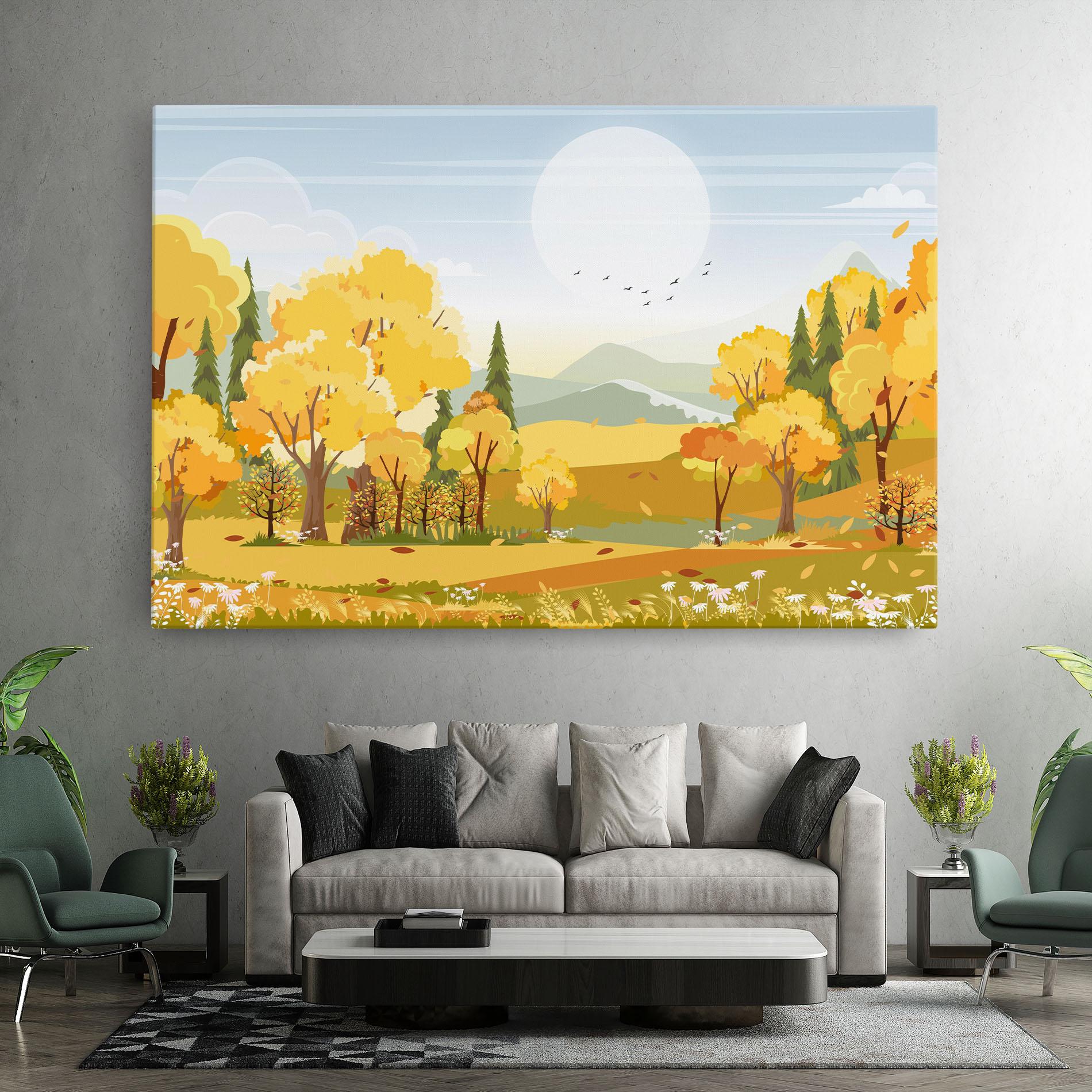 Tablou Canvas Autumn Yellow View mockup 7