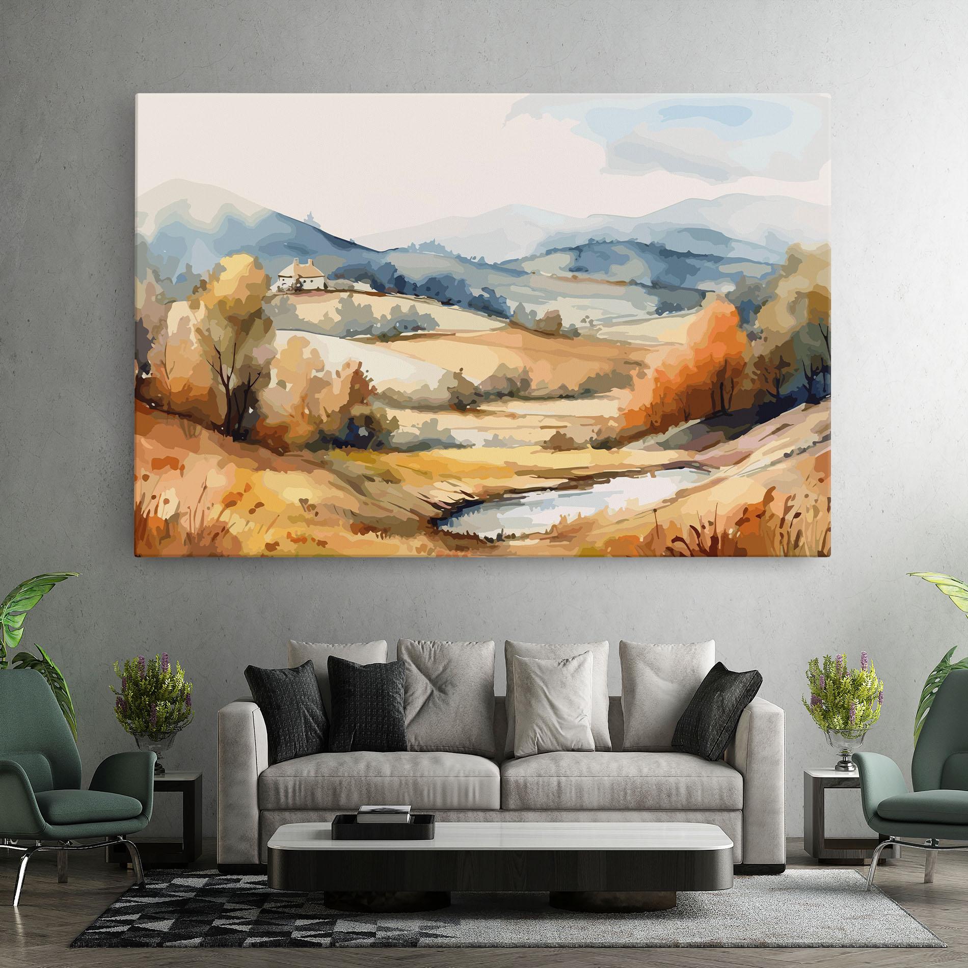 Tablou Canvas Blue Orange Autumn mockup 7