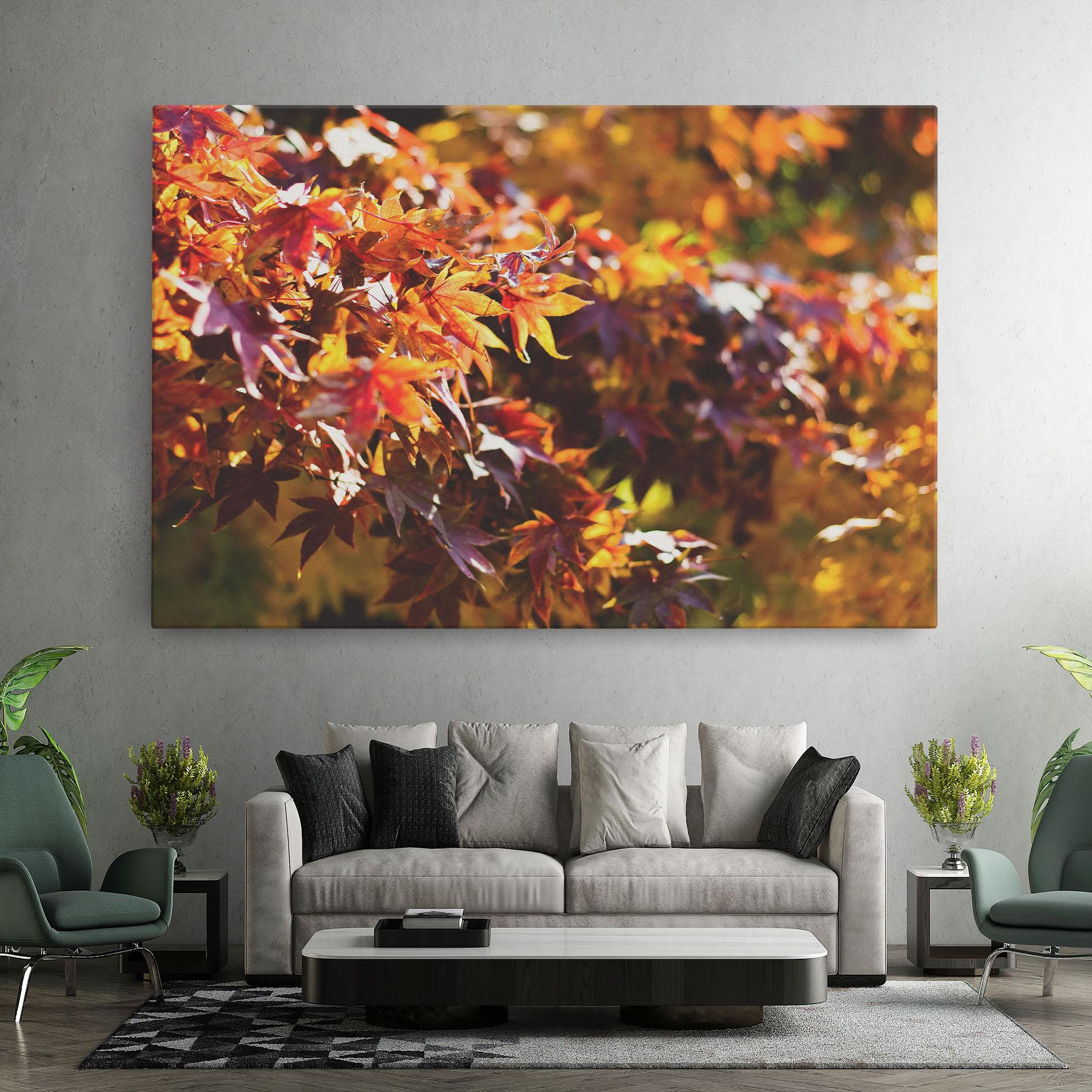 Tablou Canvas Dark Red Leaves mockup 7